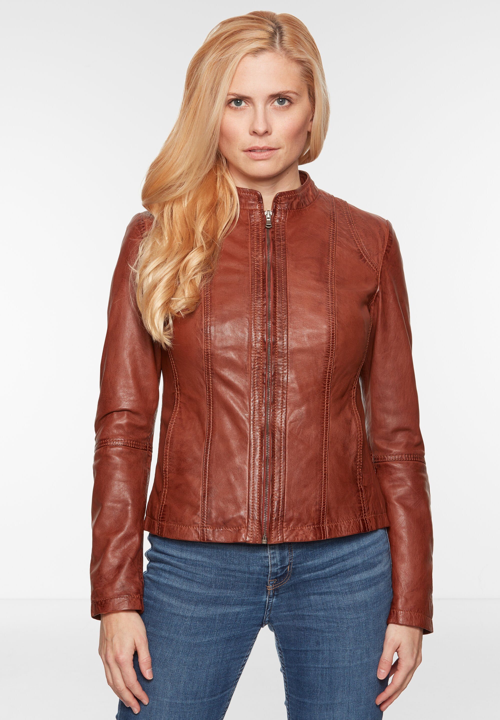 7eleven Lederjacke SEAMERA (1-St) mit Ziernähten günstig online kaufen