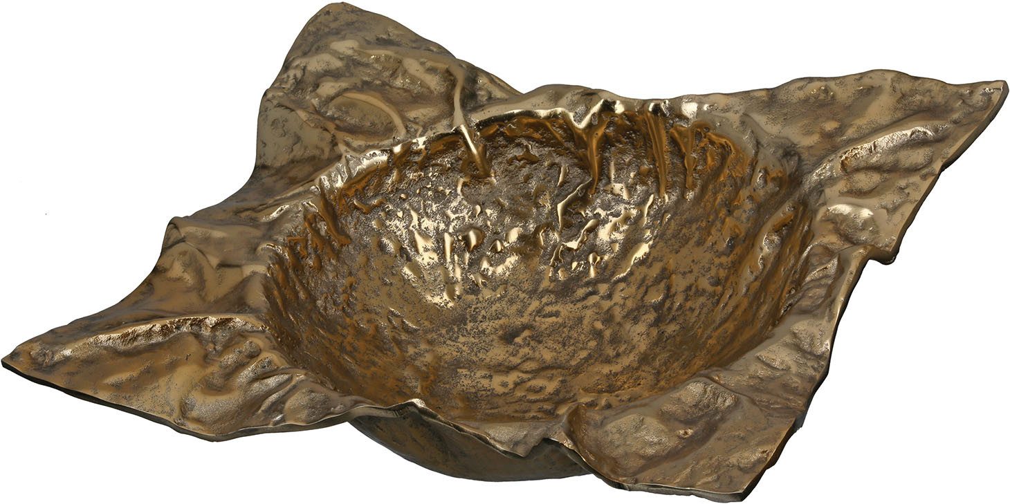 GILDE Schale Deko-Schale Crumple goldfarben, Aluminium, (1-tlg)