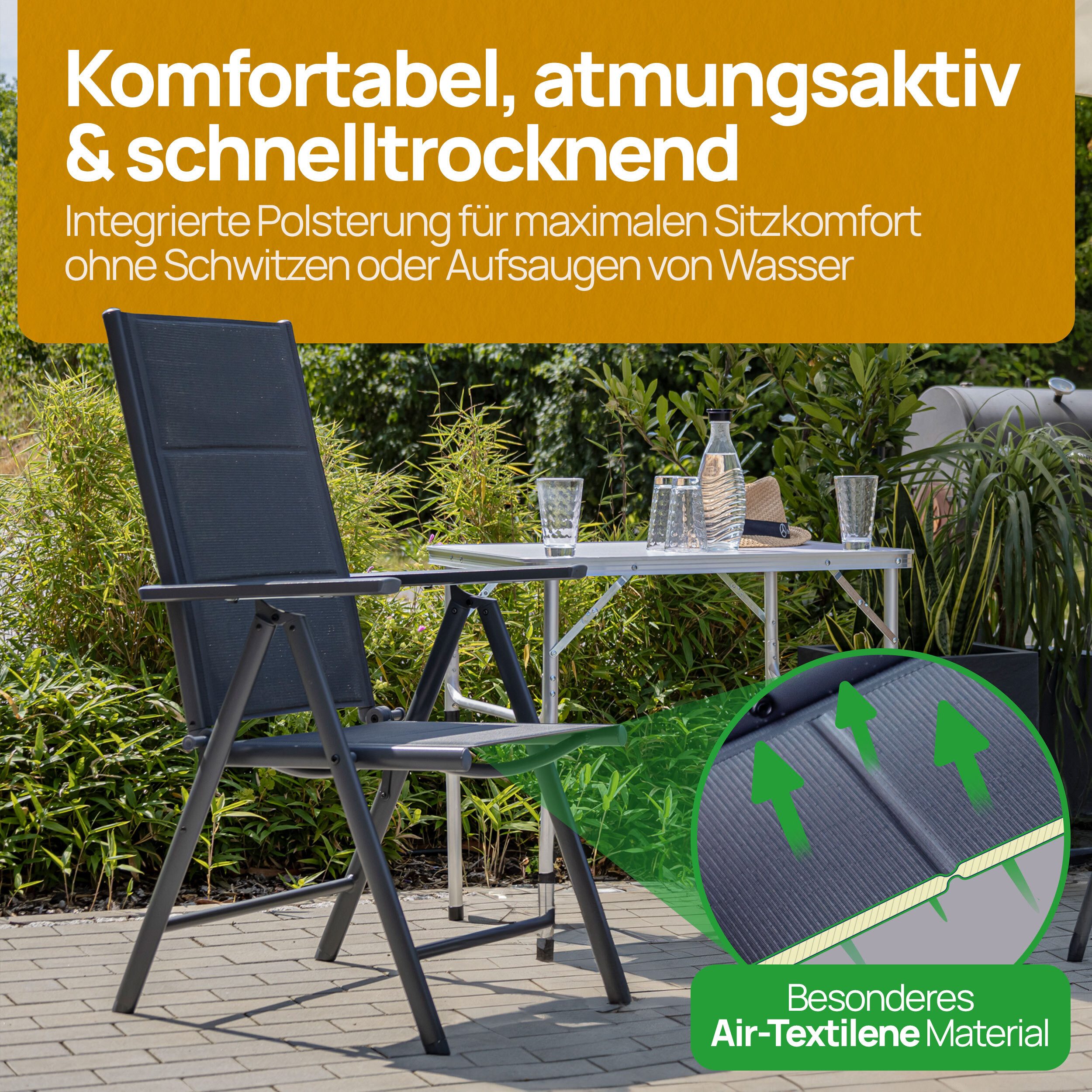 ONDIS24 Gartenstuhl Hochlehner Aluminium Klappsessel Vinoro günstig online kaufen