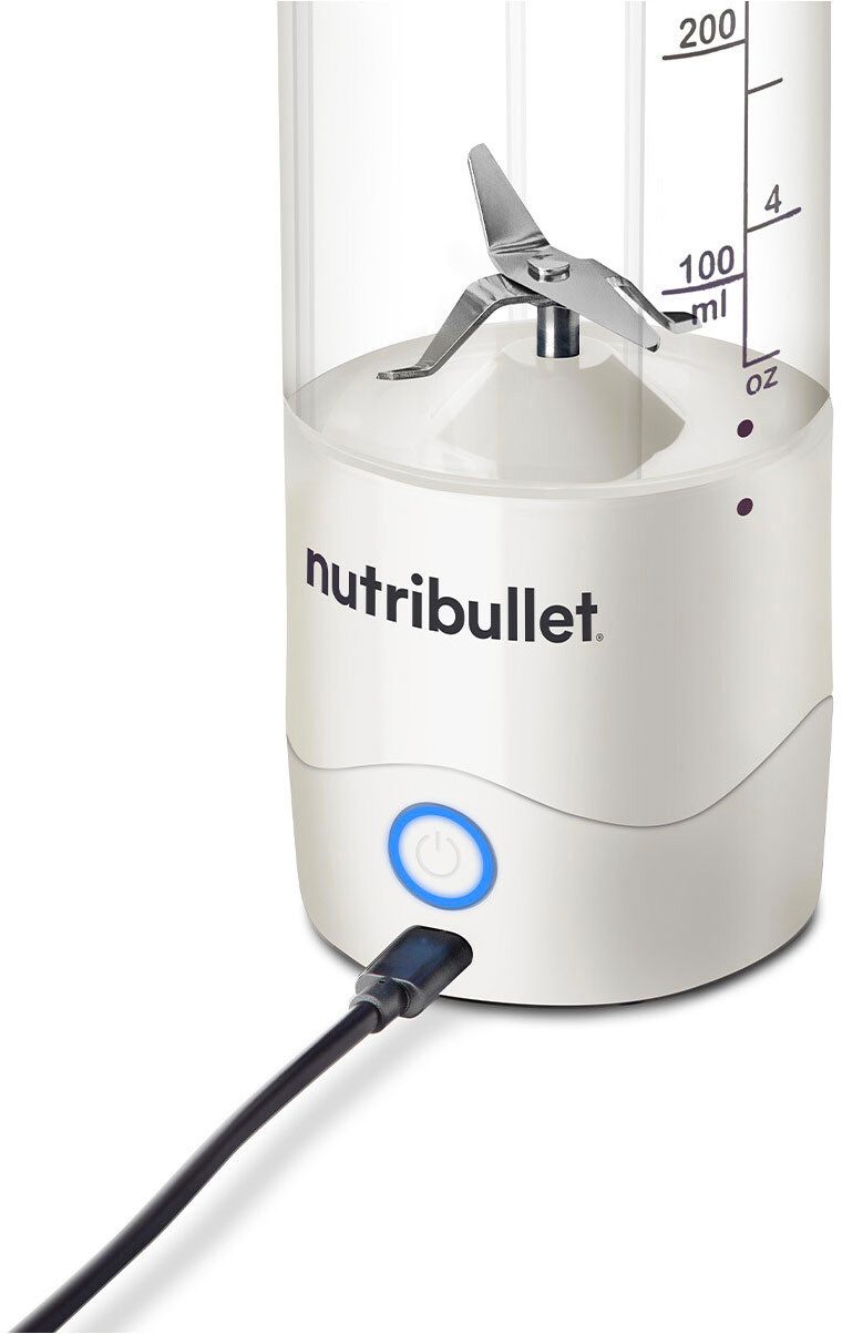 nutribullet Smoothie-Maker Portable NBP003W - Mixer to go, wiederaufladbar, 475ml, Weiß, Kabellos mixen, Akku für 15+ Mixvorgänge, auch Eis + gefrorene Früchte – Bild 4 von 5