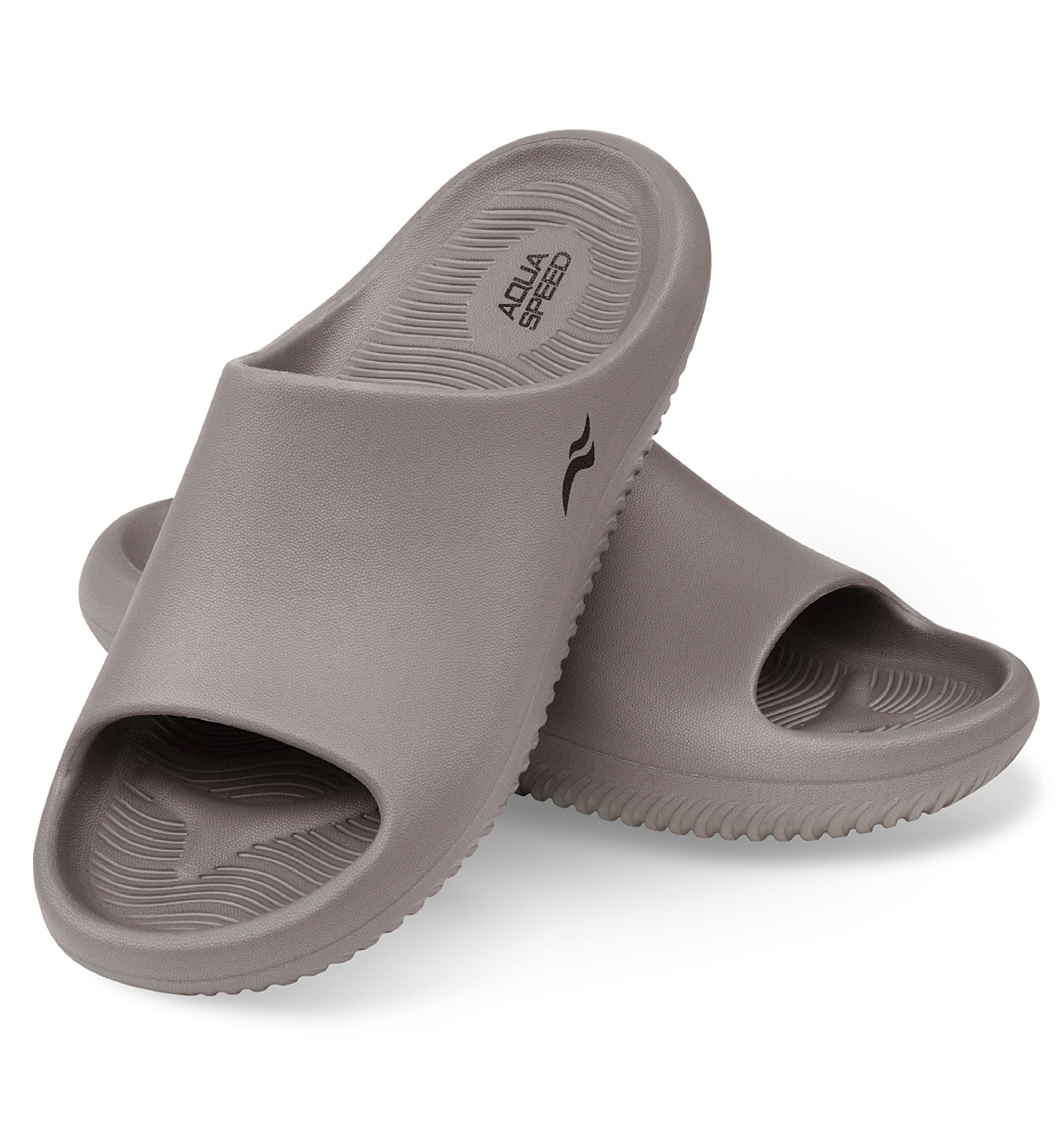 Aqua Speed Toledo Badelatschen dicke Sohle Wellness + Mikrofaserhandtuch Badepantolette (Komfortable Slides – perfekt für Fitnessstudio, Sauna und Reisen) Komfort-Slides für Spa, Balkon und Spaziergänge in Strandnähe