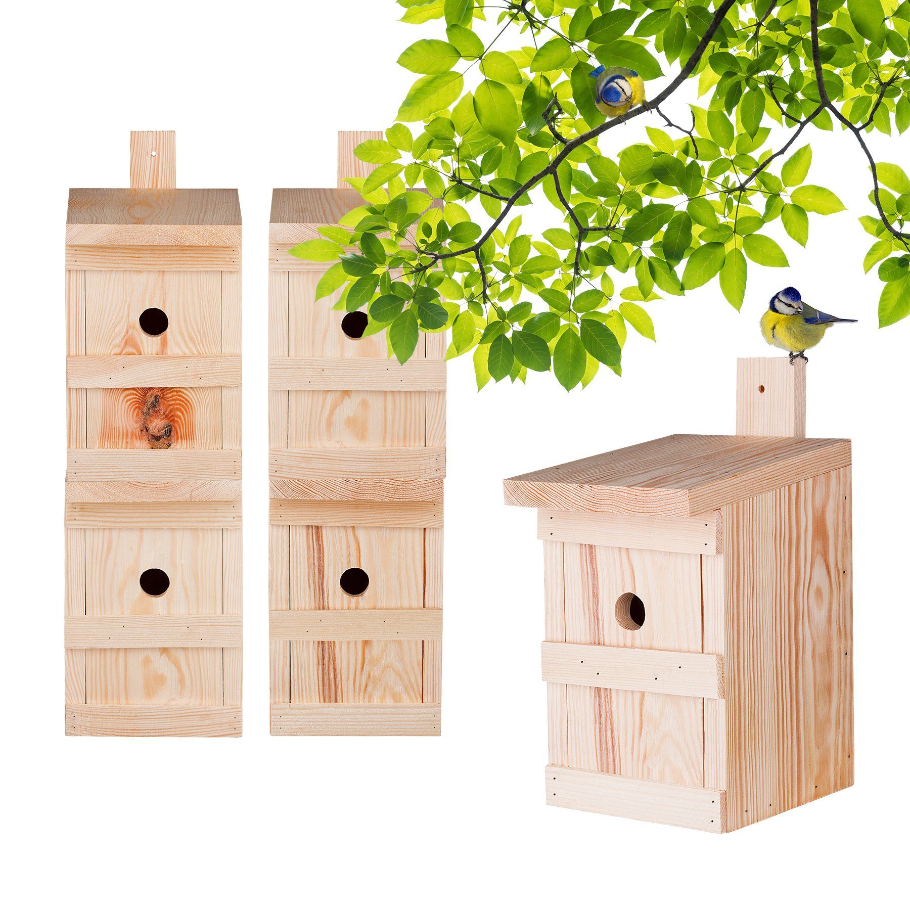 BigDean Nistkasten Vogelhaus für Meisen & Kleinvögel Massivholz 27x17x17cm günstig online kaufen