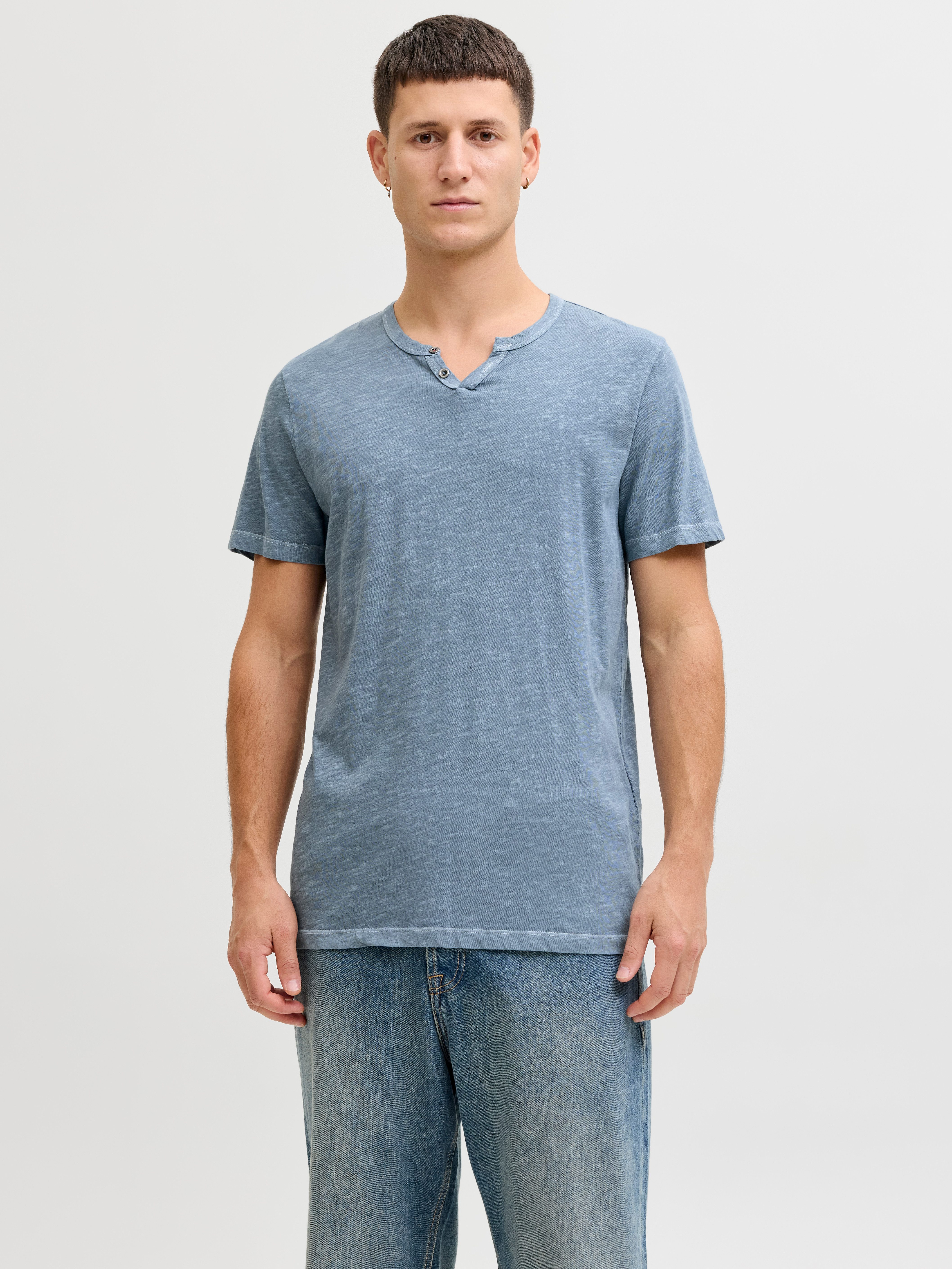 Jack & Jones T-Shirt SPLIT NECK TEE mit V-Ausschnitt
