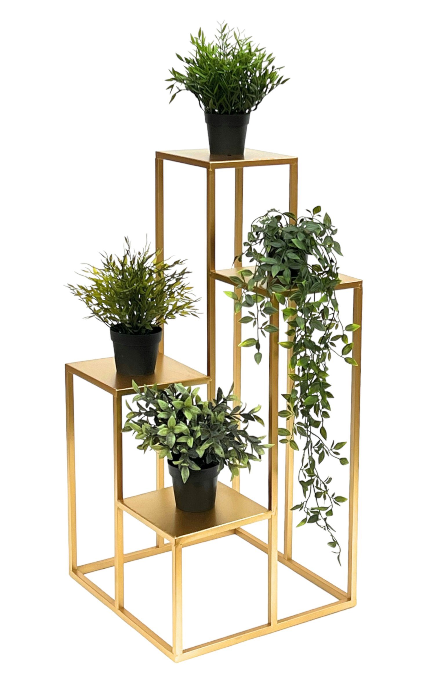 Gold 82 cm Pflanzentreppe Modern Blumenständer Blumentreppe Metall DanDiBo Blumenhocker