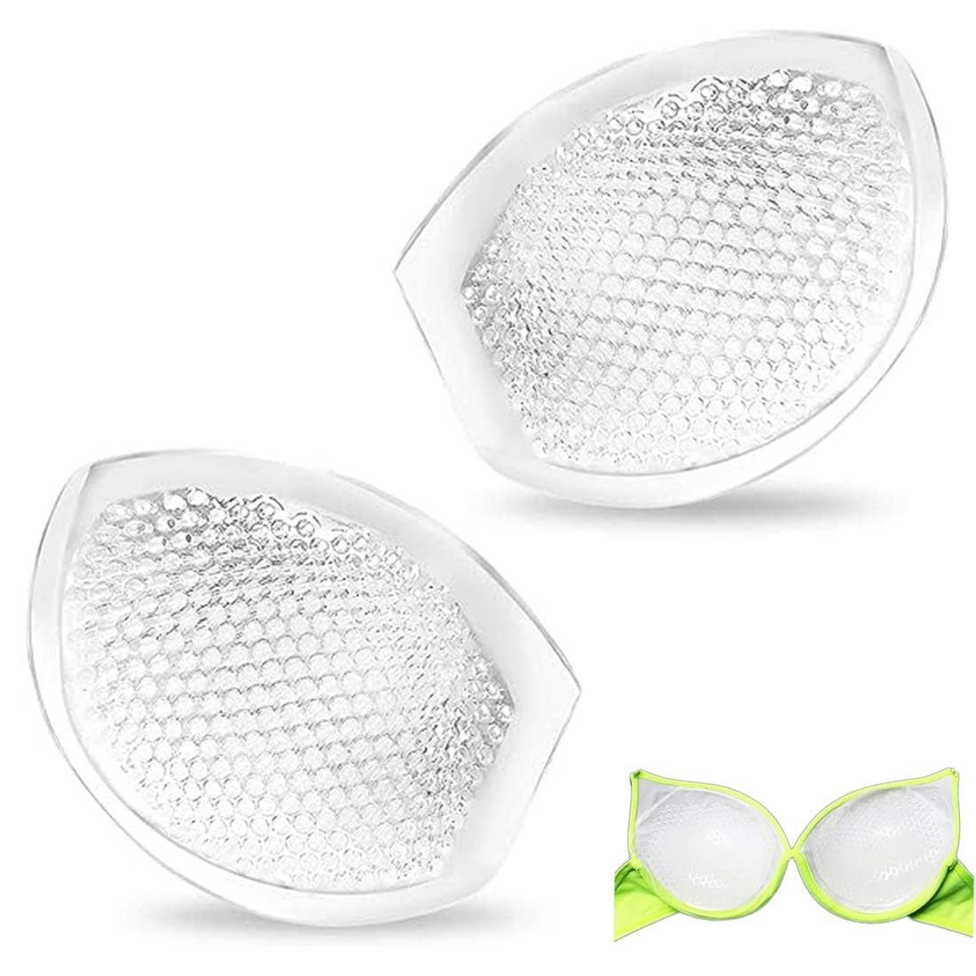 MOPUEA BH-Einlagen 1 Paar Silikon Push Up BH Pad, Push-Up-Einlagen für A- bis C-Becher (Wasserdichte Push-Up-BH-Polster aus Transparentem Gel für Badeanzug, 2 Paar), Atmungsaktive BH-Einlagen Wiederverwendbare Brustvergrößerer
