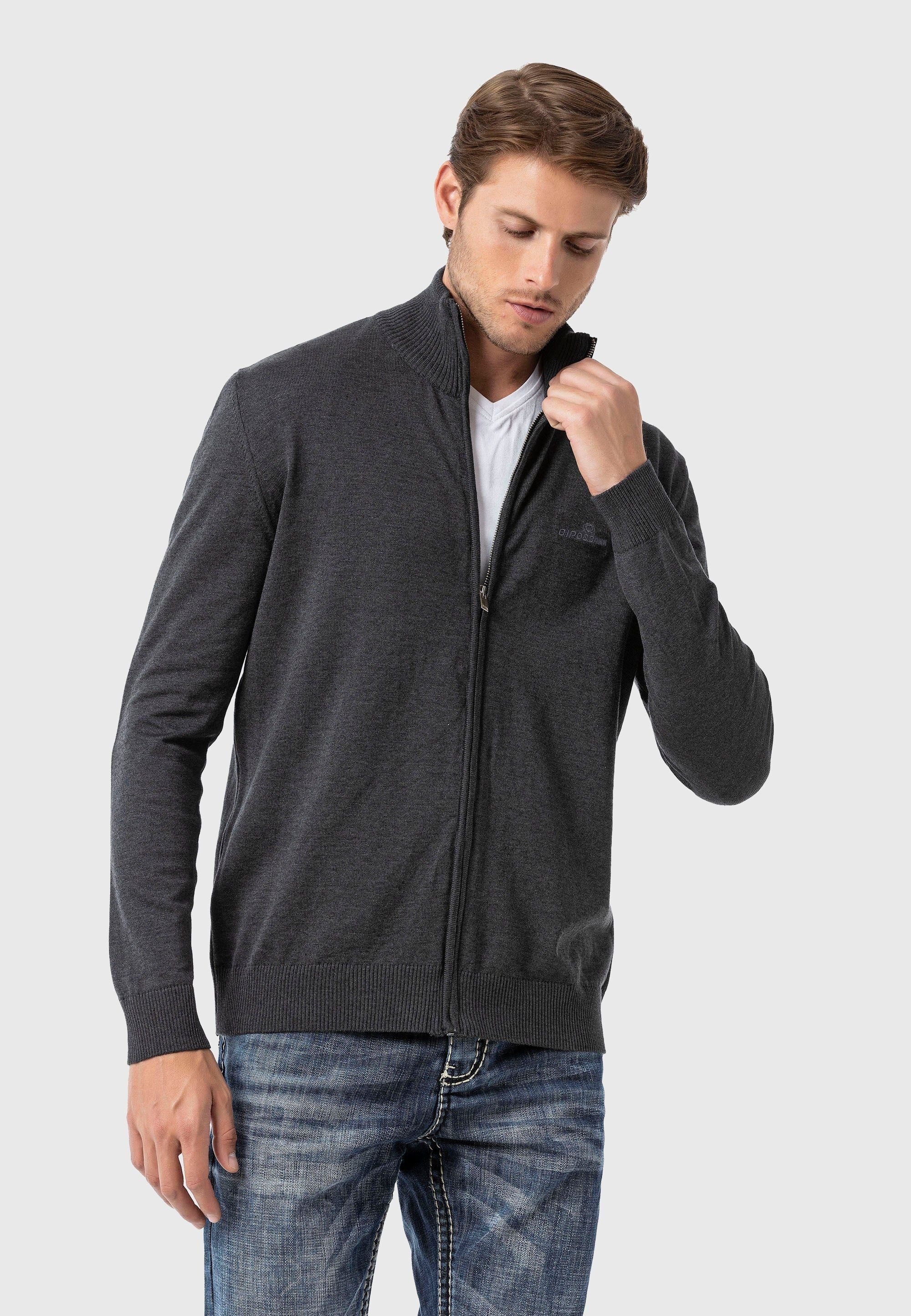 Cipo & Baxx Cardigan Pullover (1-tlg) im sportlichen Look