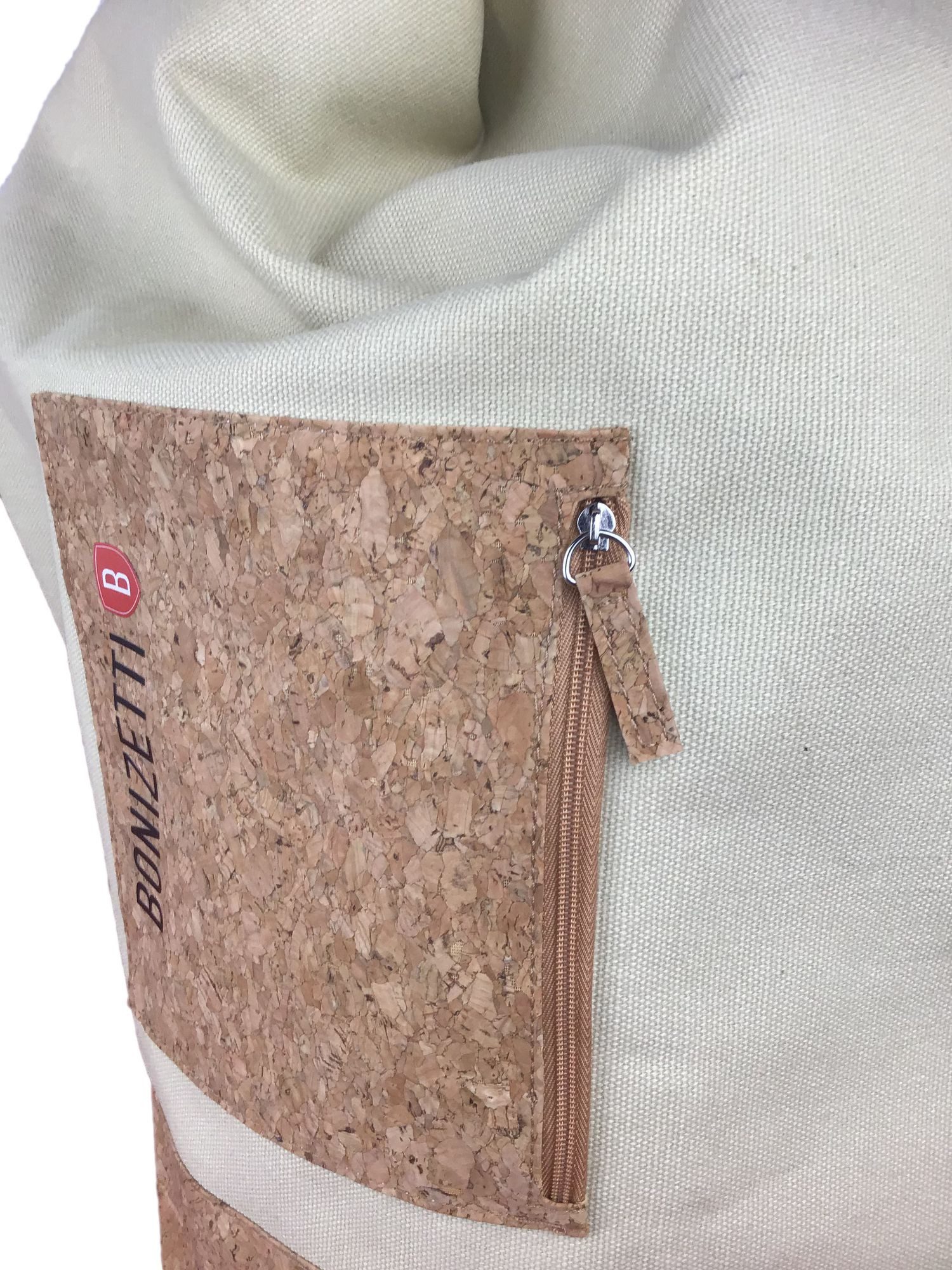Bonizetti Sporttasche Seesack CHICAGO (20 l, beige, 1-tlg), Wasserfest, Canvas & Kork, umweltfreundlich
