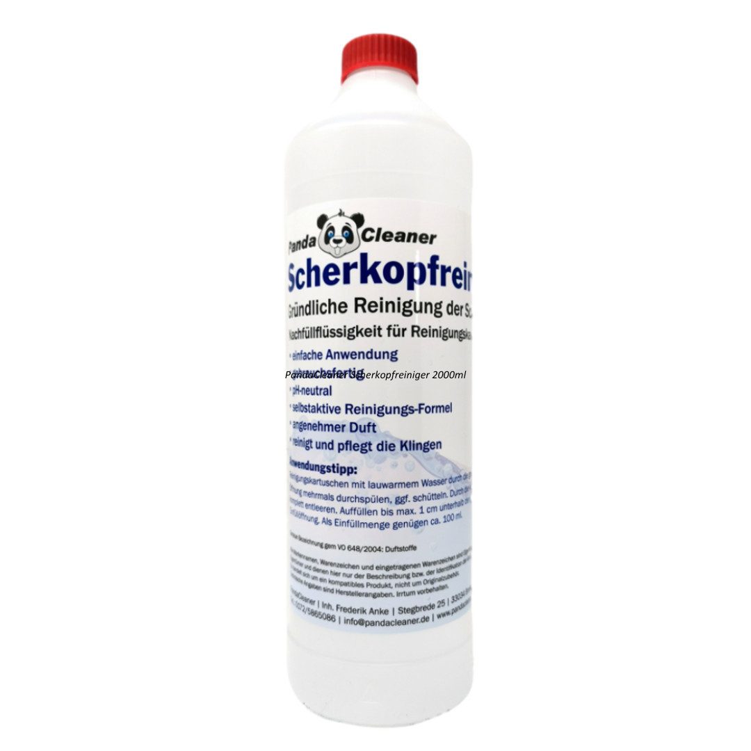 PandaCleaner Scherkopfreinigungsmittel - Nachfüllflüssigkeit für Kartuschen Scherkopfreiniger (1-St. 1000ml Reinigungslösung)