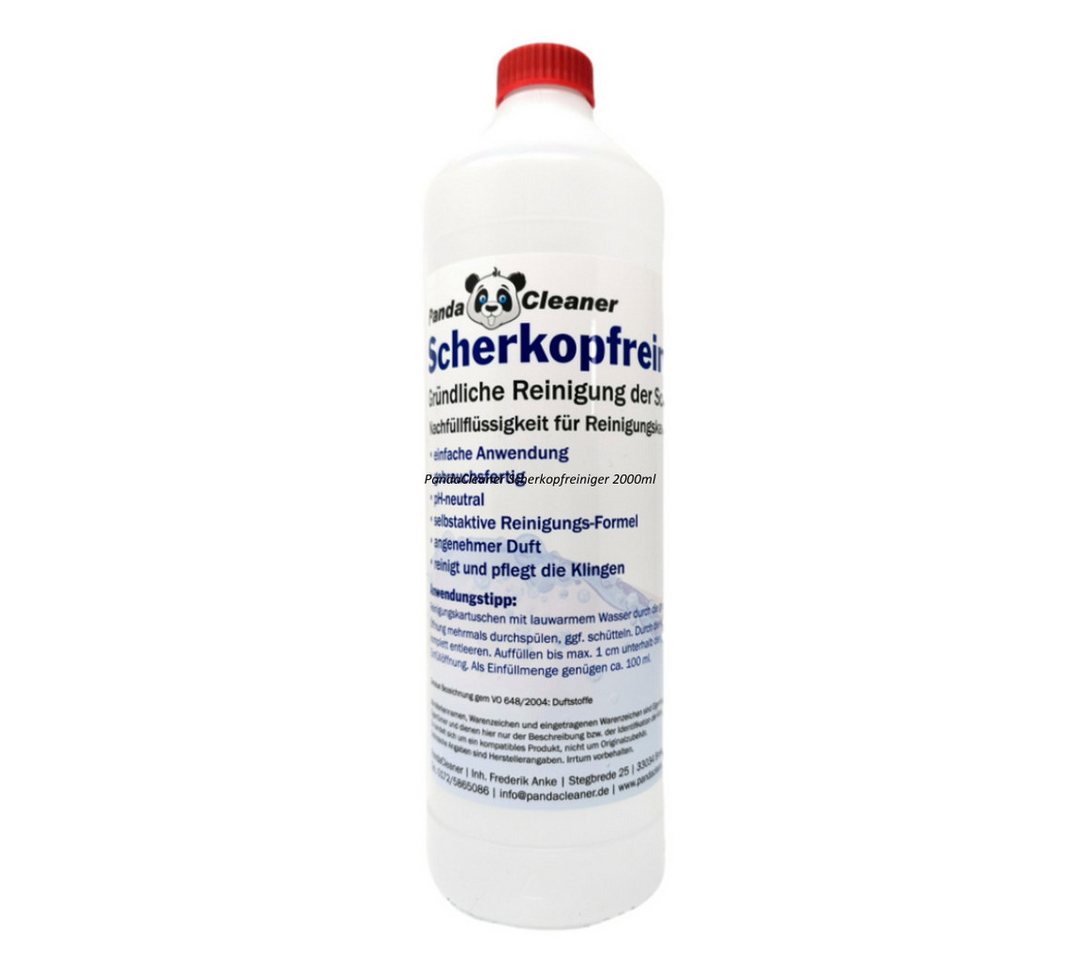 PandaCleaner Scherkopfreinigungsmittel - Nachfüllflüssigkeit für Kartuschen Scherkopfreiniger (1-St. 1000ml Reinigungslösung)