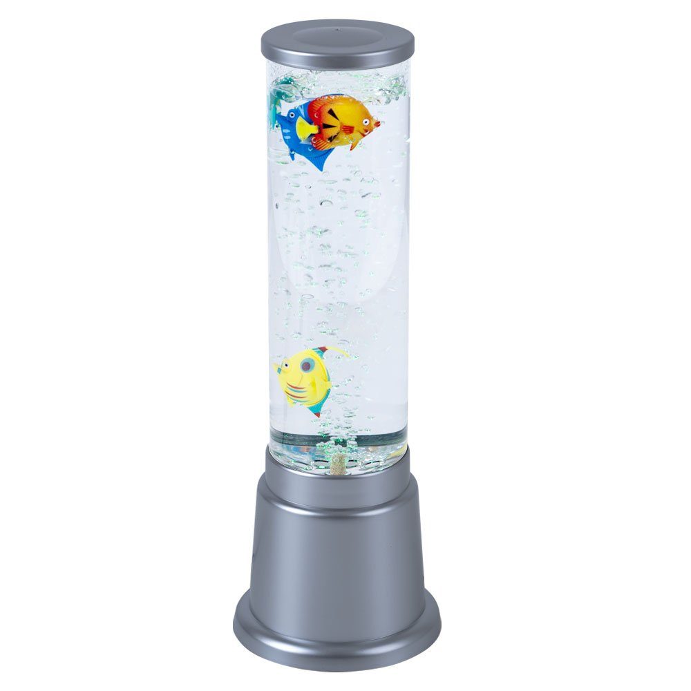 JUST LIGHT Dekolicht, LED-Leuchtmittel fest verbaut, Farbwechsel, Wassersäule Tischleuchte LED RGB Farbwechsler Deko-Fische