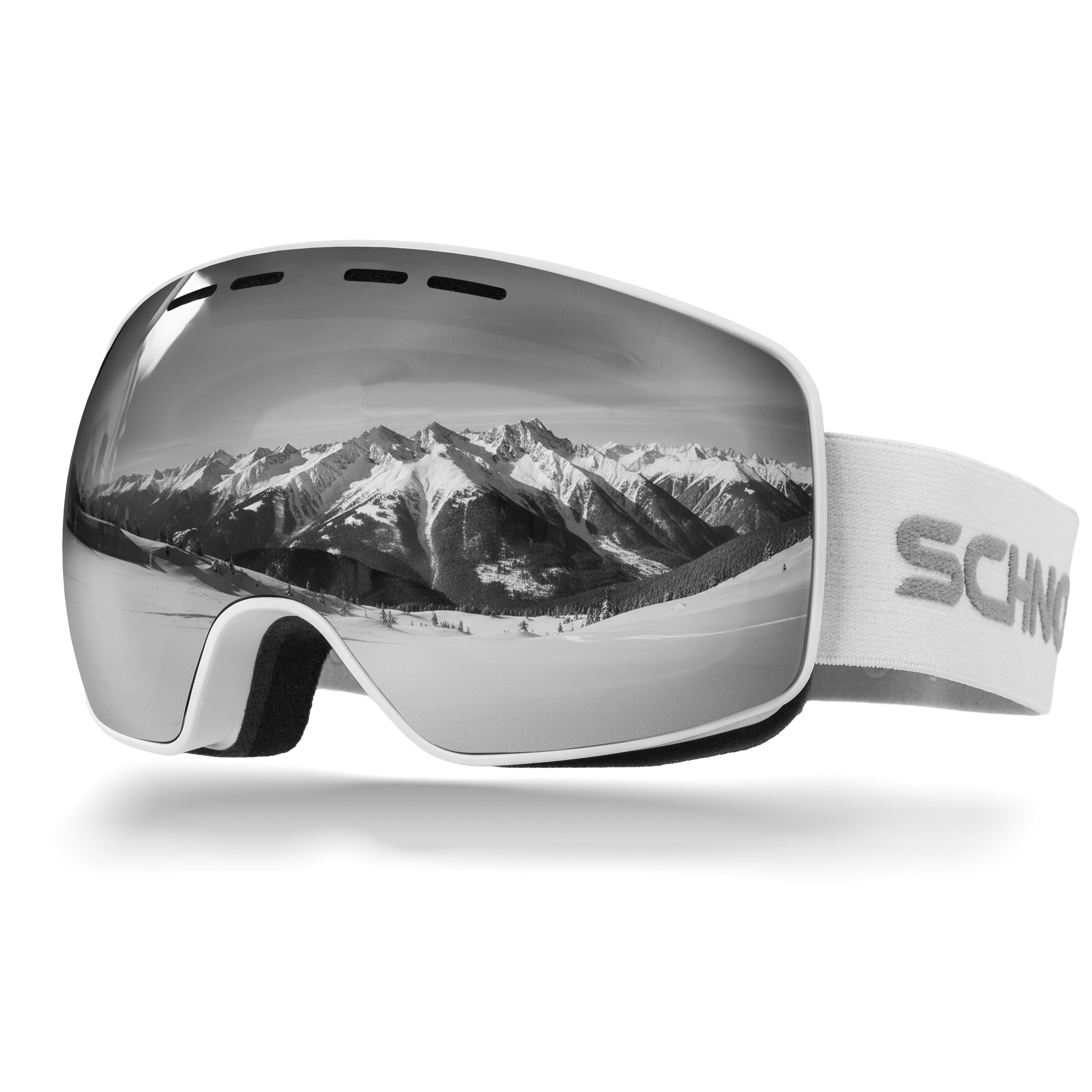 SCHNORR Sportbrille Schnorr Skibrille Ventra - Sphärisch, Silber (S3/S4), Full REVO, Ant, (1-St), Full REVO-Beschichtung Silber (S3/S4)