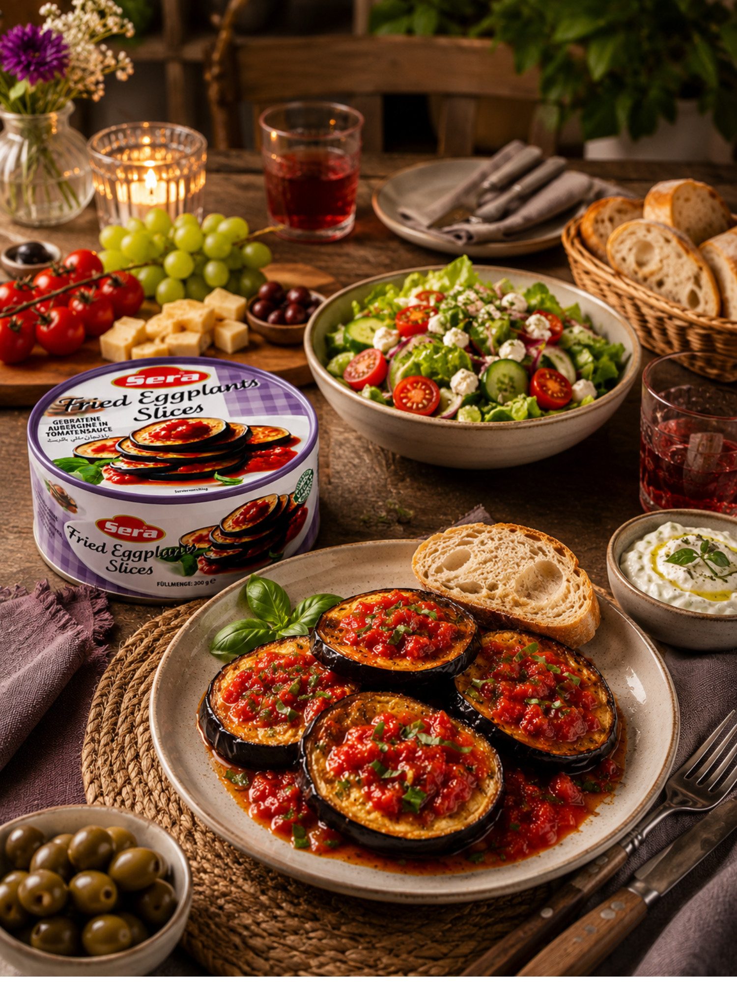 SERA FOOD Fertiggericht Gebratene Auberginenscheiben – mediterran & servierfertig, (Vegane Konserven), Spezialität, servierfertig, vegan/vegetarisch, hochwertig – Bild 3 von 4