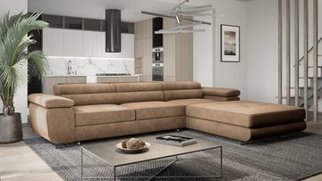 MOEBLO Ecksofa BUZZ TWIN, mit Schlaffunktion, mit Bettkasten Funktionalität Polsterecke, Modulares Sofa Hochwertige Materialien, mit Relaxfunktion, (BxHxT):275x90x202 cm