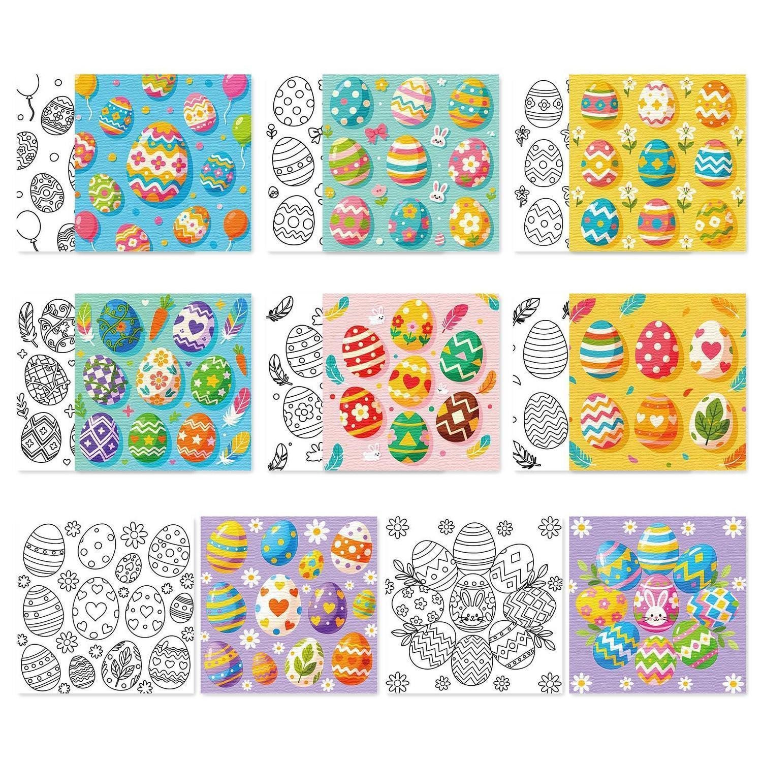 LuxusKollektion Kreativset Leinwand 8er Pack Ostern Eier 8x8 Zoll