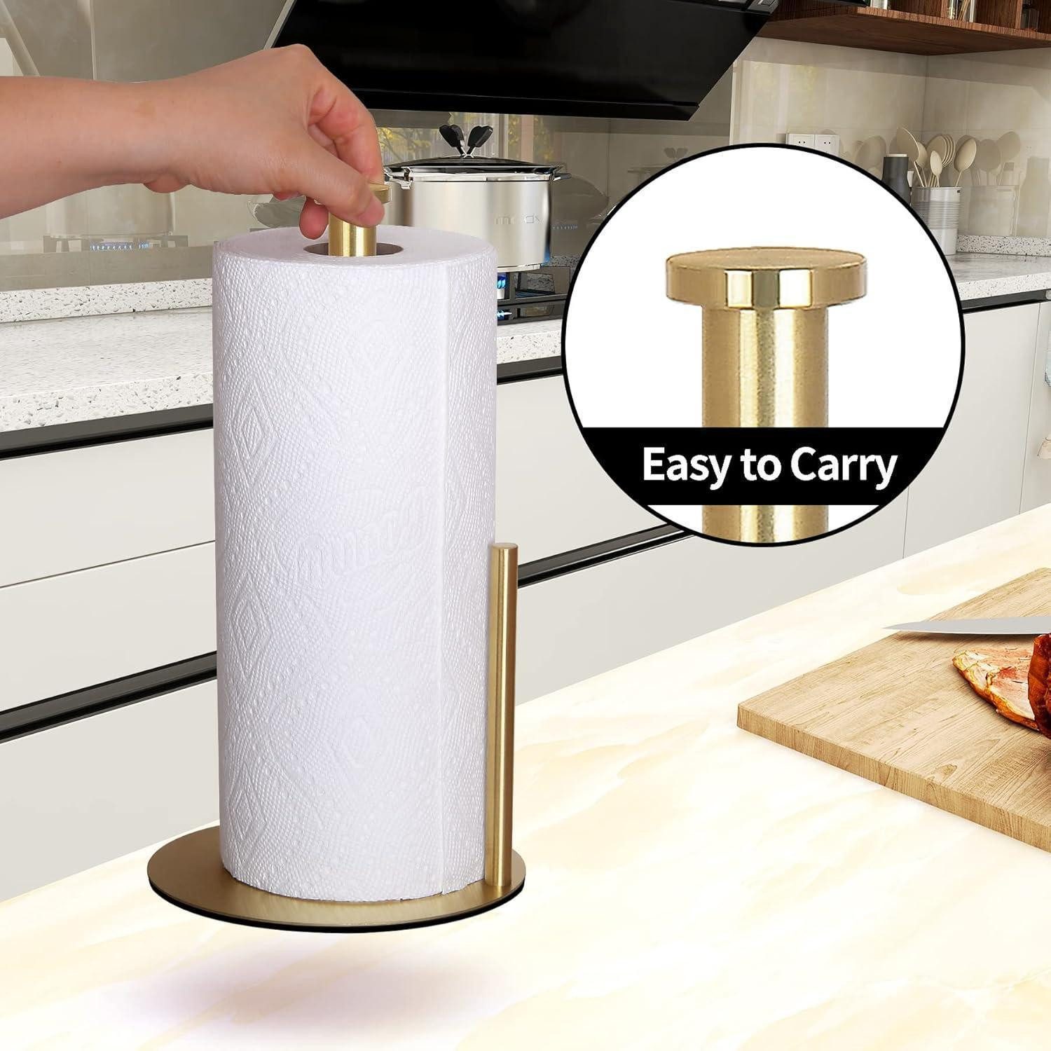 LuxusKollektion Küchenrollenhalter Küchenrollenhalter Edelstahl Gold stehend große Rollen Goldfarben – Bild 4 von 5