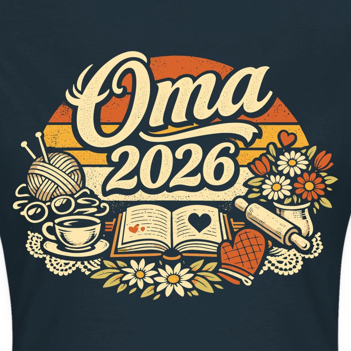 Spreadshirt T-Shirt Oma 2026, Schwangerschaft Ankündigung Frauen T-Shirt (1-tlg) Slim Fit, fällt klein aus