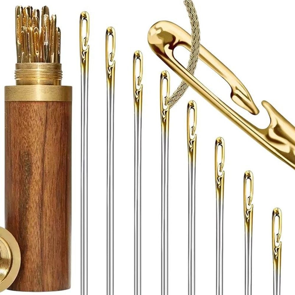Nähnadeln 12 Stück Nähnadeln selbstfädelnd Edelstahl für Senioren DE.
