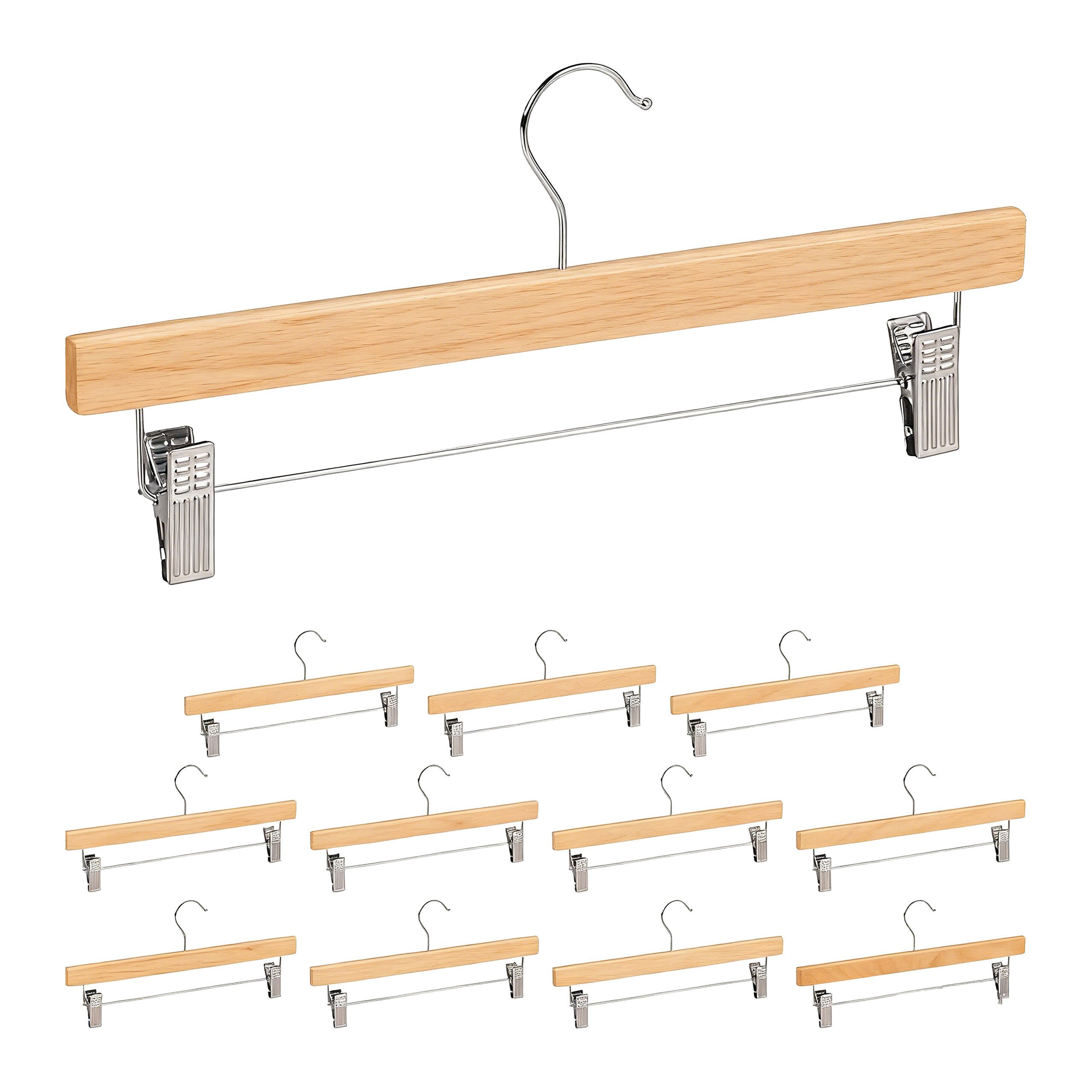 relaxdays Kleiderbügel Hosenbügel aus Holz 12 Stück, (12-tlg), natur