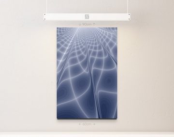 Sinus Art Leinwandbild Abstraktes Bild  geometrisches Muster in blau-grauen Tönen - Leinwandbild