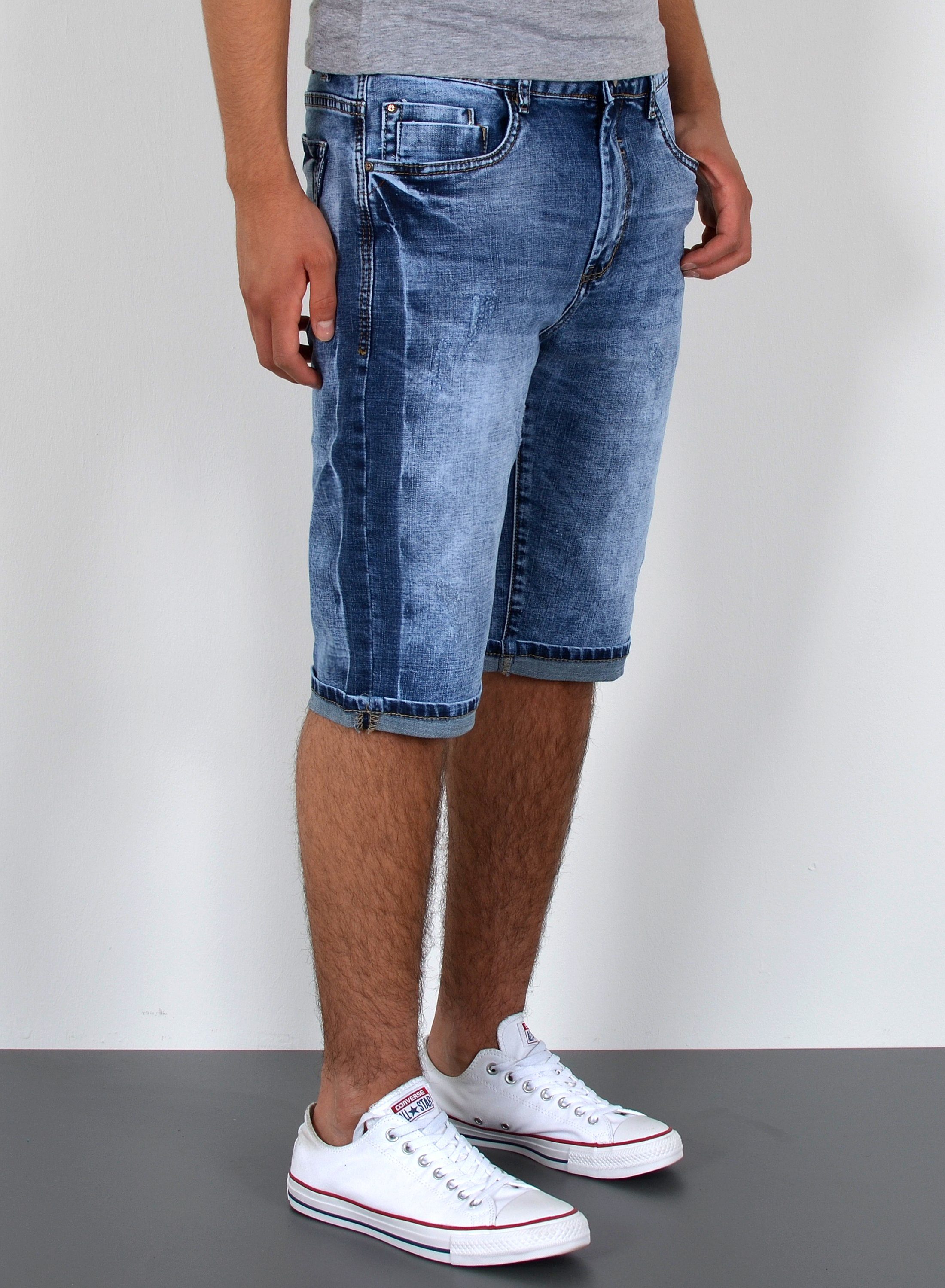 Übergröße Hose, mit Rissen Jeanshose Herren Look, für kurze Jeanshose, Herren Jeans Plussize Shorts Comfort mit Stretch, Jeans A362 Regular Herren Jeansshorts Herrren bis Sommer Capri Shorts Jeans Jeansshorts im kurze Hose Shorts, / Jeans Größe, Herren Capri ESRA Destroyed Jeansblau Hose Herren Große kurze Capri Herren Straight A402