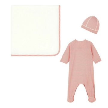Strampler, Jäckchen & Mütze Petit Bateau 3-teiliges Geschenkset rosa (Strampler, Mütze und Decke) aus Bio Baumwolle