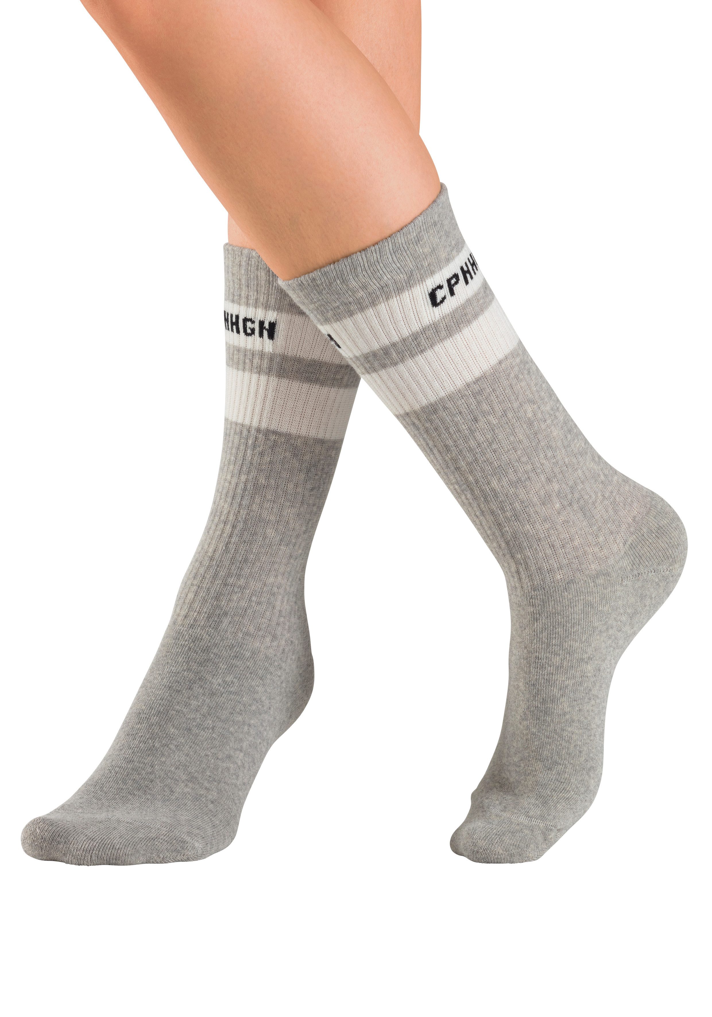 Copenhagen Studios Tennissocken (Packung, 3-Paar) mit Streifendesign und Vollfrottee