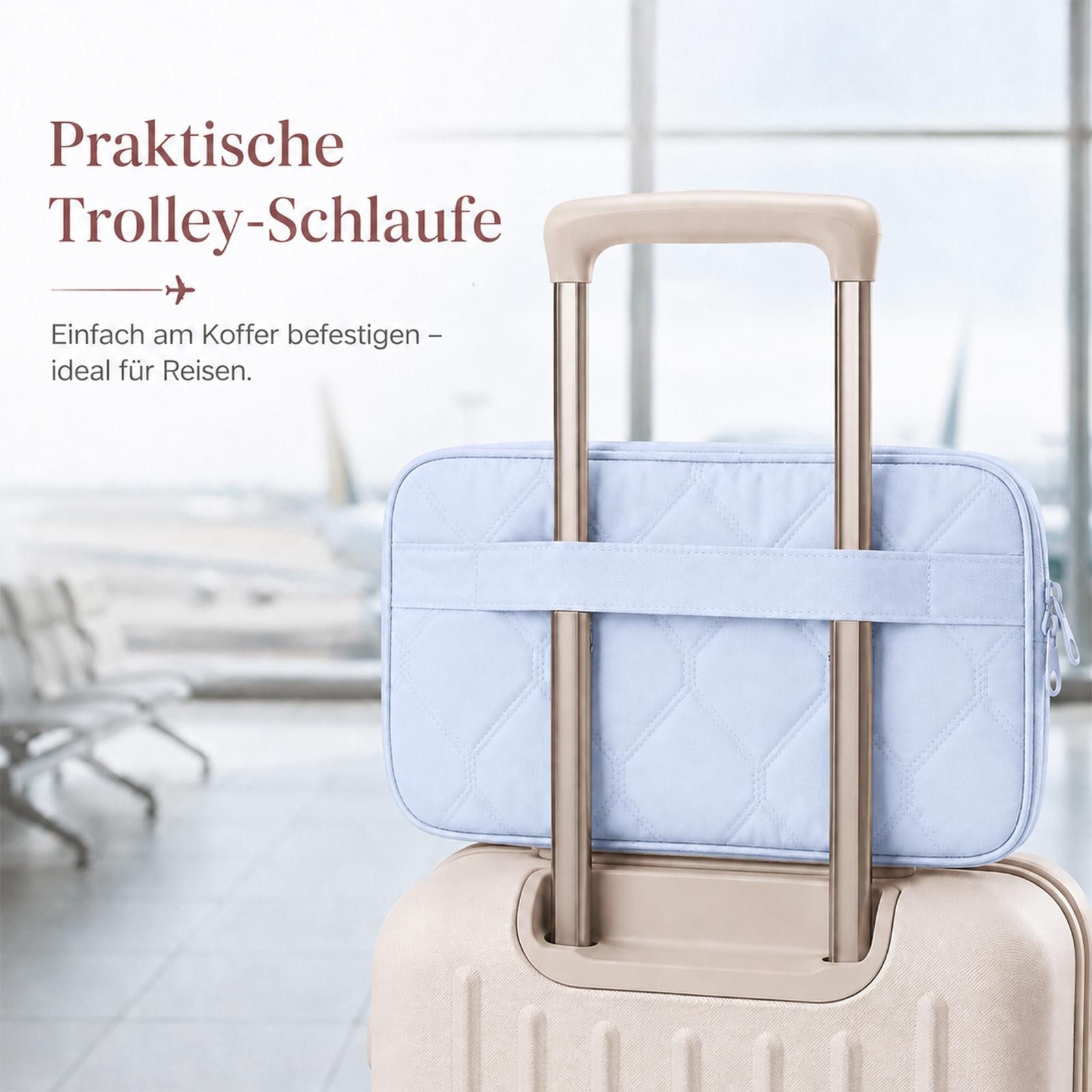 VERCO Tablet-Hülle Universal Organizer Sleeve bis 11 Zoll gepolstert 27,94 cm (11 Zoll), mit Trolley Schlaufe und Zubehörfach wasserabweisend gepolstert – Bild 4 von 5