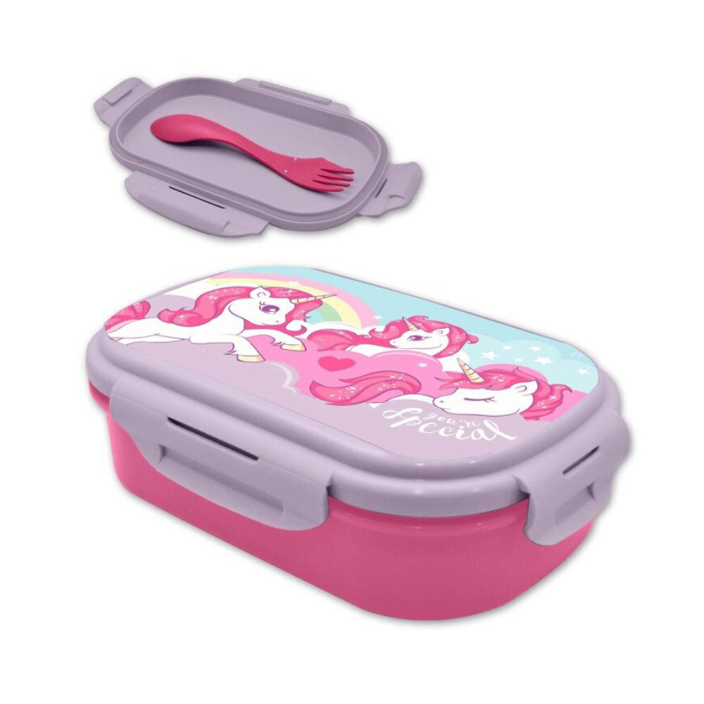 WS-Trend Lunchbox Sweet Einhorn Unicorn 2tlg. Lunch Set Brotdose plus Göffel, (2-tlg)