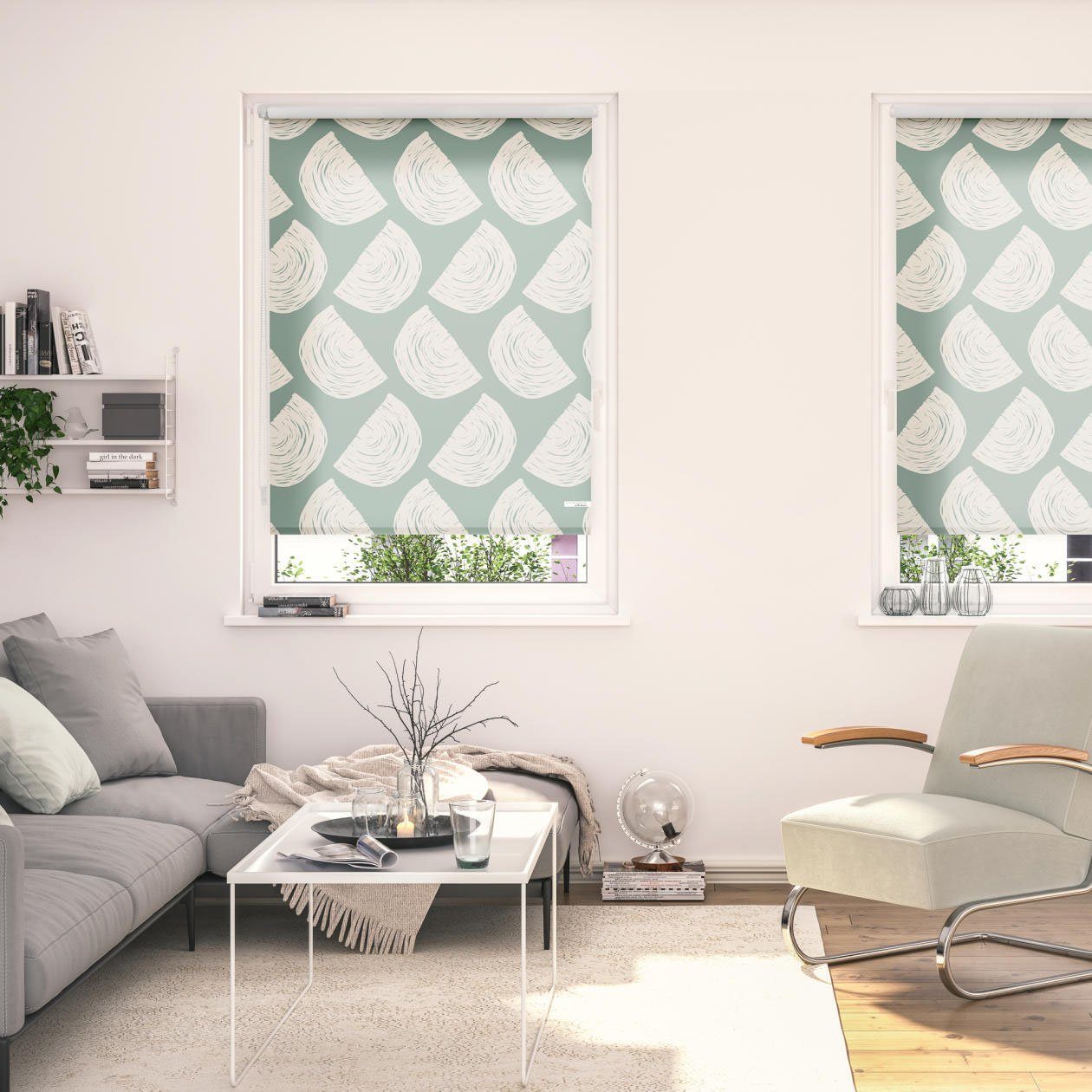 Seitenzugrollo Rollo Klemmfix, ohne Bohren, blickdicht, Moving Rainbow - Grün, LICHTBLICK ORIGINAL, blickdicht, freihängend, Klemmfix