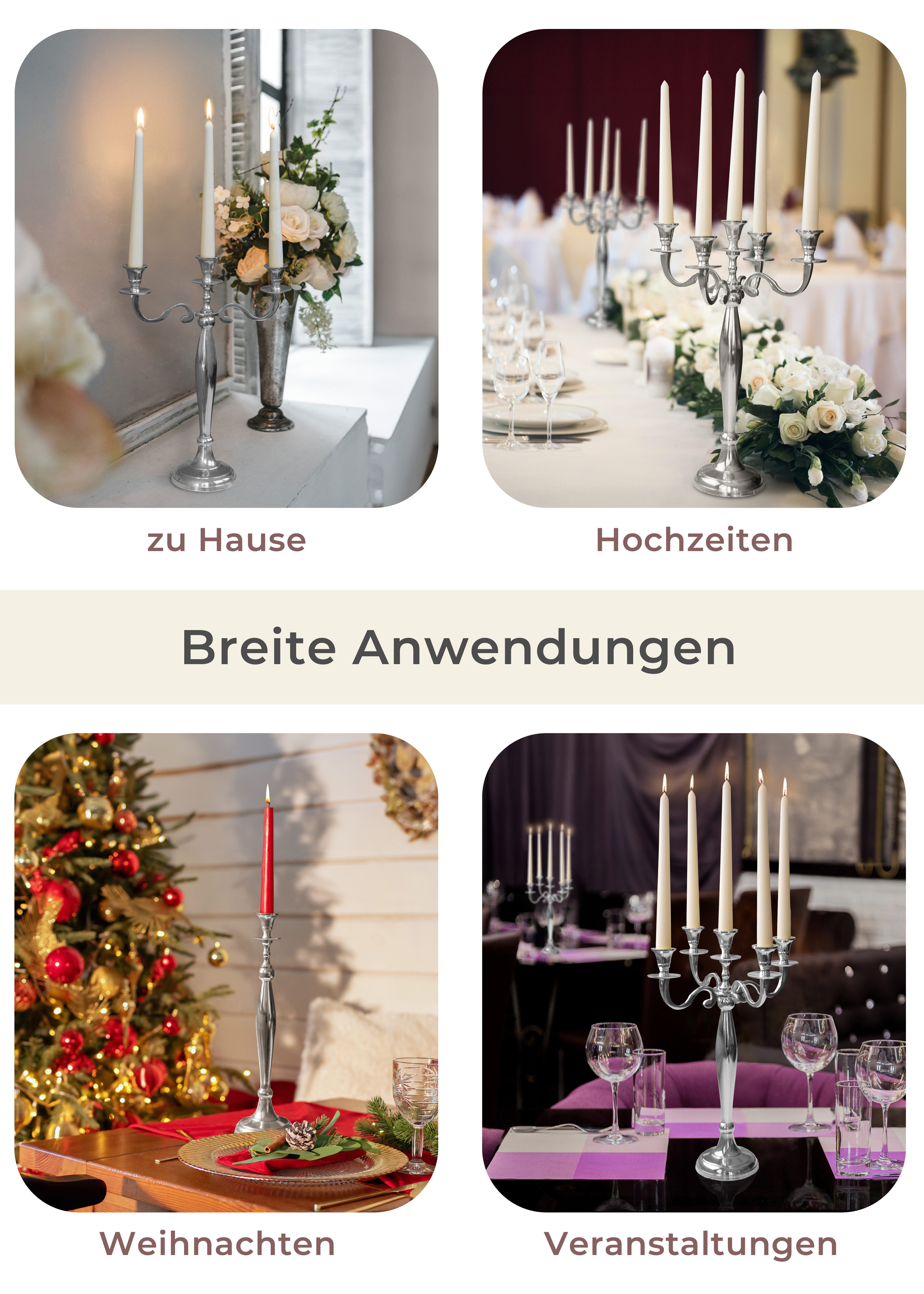 Gräfenstayn Kerzenständer Kerzenleuchter 5-armig Kerzenständer, Gräfenstayn® Kerzenleuchter 5-armig Kerzenständer