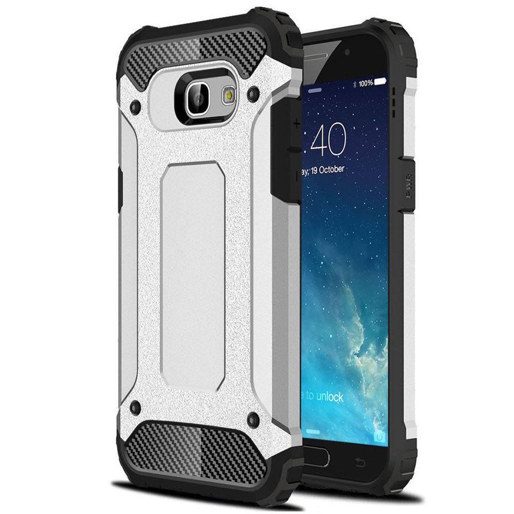 FITSU Handyhülle Outdoor Hülle für Samsung Galaxy S7 Edge Silber 5,5 Zoll, Robuste Handyhülle Outdoor Case stabile Schutzhülle mit Eckenschutz