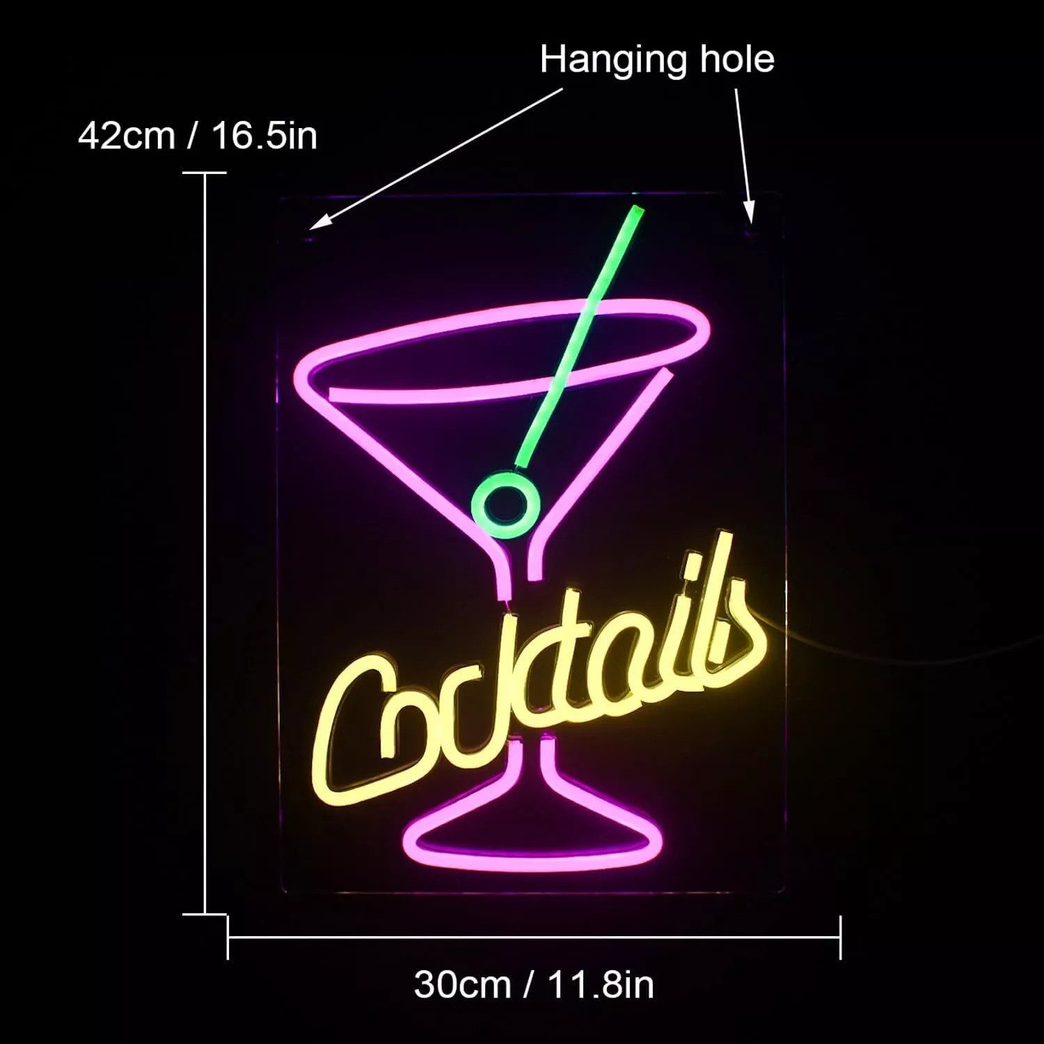 MUPOO LED Dekolicht LED Neonschild Cocktail günstig online kaufen
