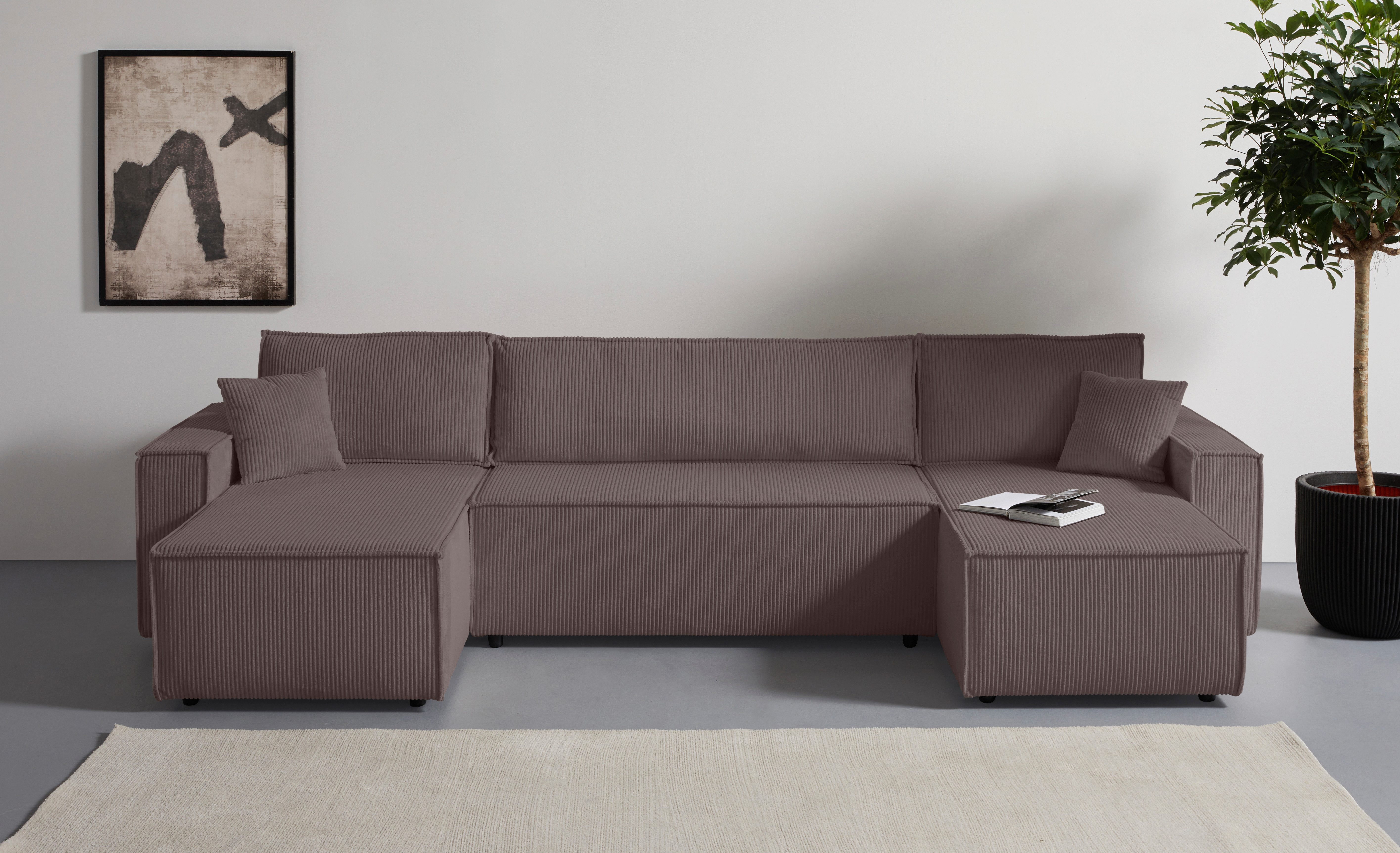 OTTO home Wohnlandschaft CASSI L-Form, 311cm - OTTO. Verlässliche Qualität., Schlaffunktion (133/200), Bettkasten, Cord, Unser Tiefpreis