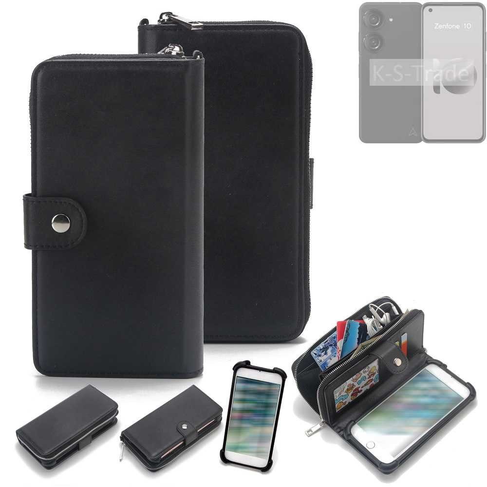 K-S-Trade Handyhülle für Asus Zenfone 10, 2in1 Handyhülle Schutzhülle & Portemonnee Cover Handy Hülle