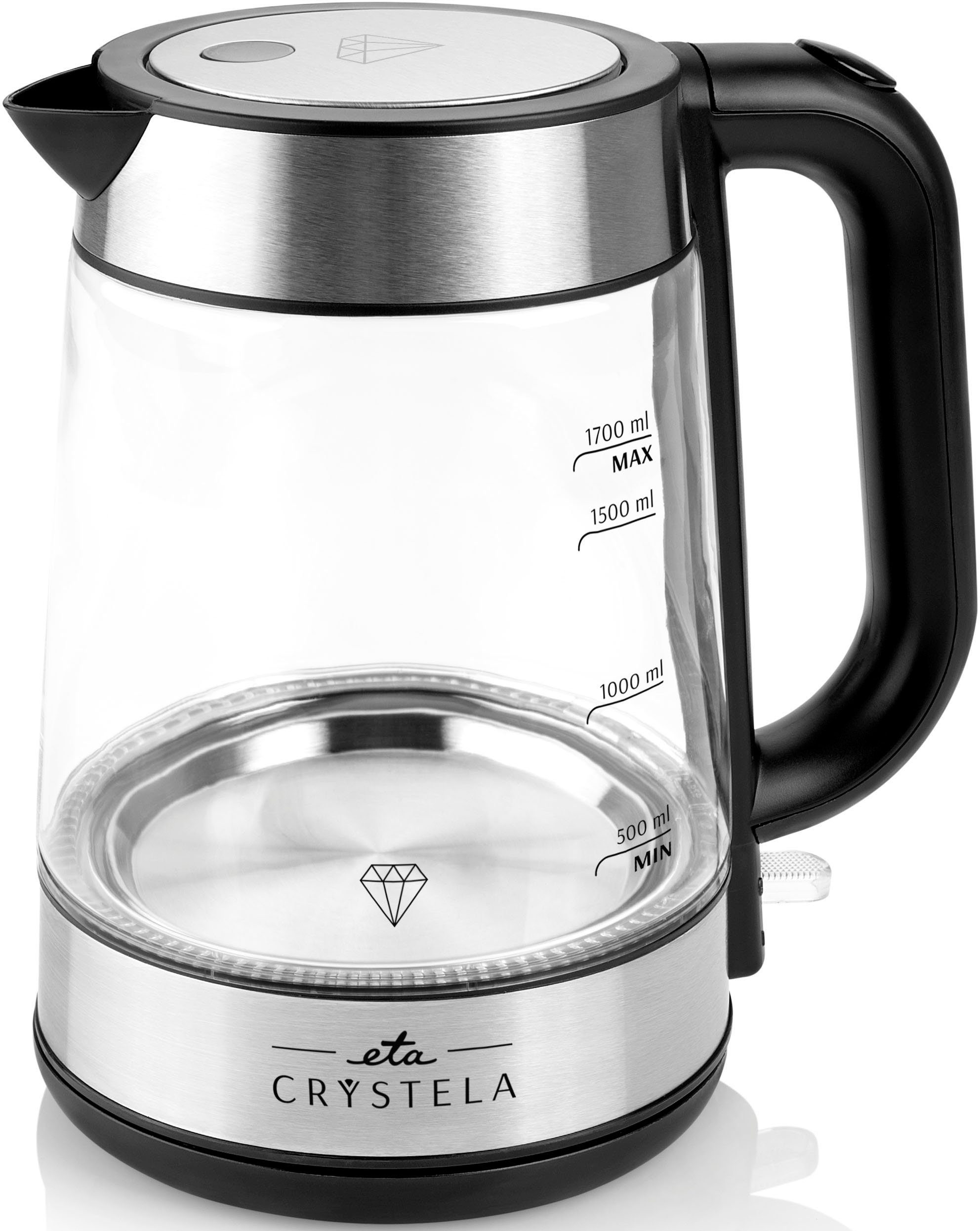 eta Wasserkocher CRYSTELLA ETA615390000, 1,7 l, 2200 W, mit LED-Beleuchtung, Wasserstandsanzeige