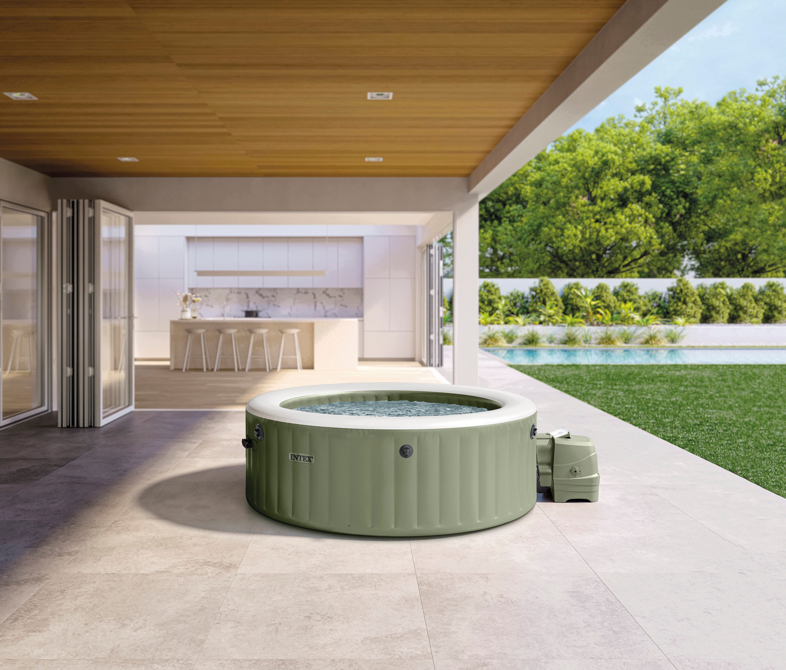 Intex Whirlpool Bubble, (Set, 6-tlg), 145 cm Durchmesser