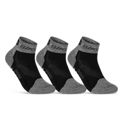 sockenkauf24 Funktionssocken Coolmax LED Fahrrad-Socken für Herren & Damen (3-Paar) Reflektor Radsport Socken 50303P WP