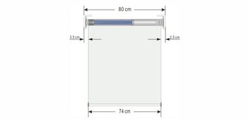 Batteriebetriebenes Rollo m. Akku-Motor, weiß, 3% transparent, inkl. Sender, viele Abmessungen, heicko e-ast GmbH, freihängend, Wand- & Deckenmontage, Wir fertigen ihr Wunschmaß innerhalb 14 Tagen an.