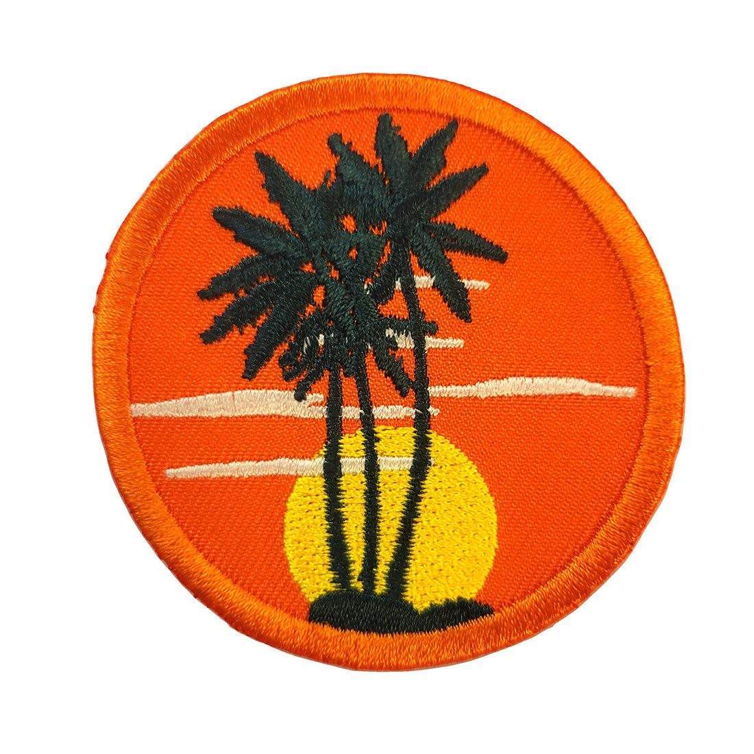 Catch the Patch Aufnäher Bügelbild, Aufbügler, Applikationen, Patches, Flicken, zum aufbügeln, Polyester, Sonnenuntergang Palme - Größe: 6 x 5 cm