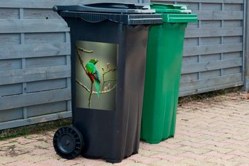 MuchoWow Wandsticker Quetzal frisst kleine Avocados (1 St), Mülleimer-aufkleber, Mülltonne, Sticker, Container, Abfalbehälter