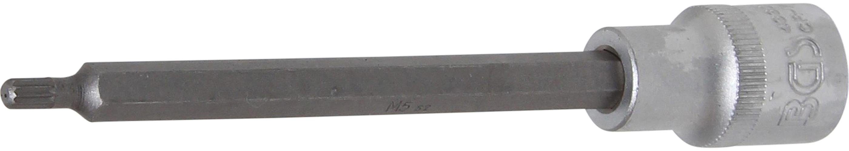 BGS technic Bit-Schraubendreher Bit-Einsatz, Länge 140 mm, Antrieb Innenvierkant 12,5 mm (1/2), Innenvielzahn (für XZN) M5