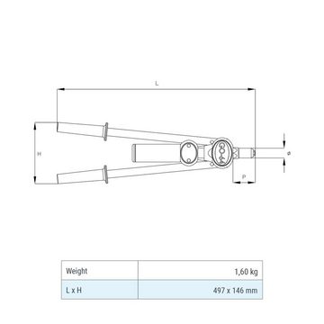 GOEBEL GmbH Blindnietzange 2244000022, GO-64 (SET) Hand Blindnietsetzgeräte Hebelnietgerät, Arbeitsbereich ø 3,0 / 3,2 / 4,0 / 4,8 / 5,0 / 6,0 / 6,4 mm, Blindnietgerät Nieter Nietzange Nietenzange Blindnietzange