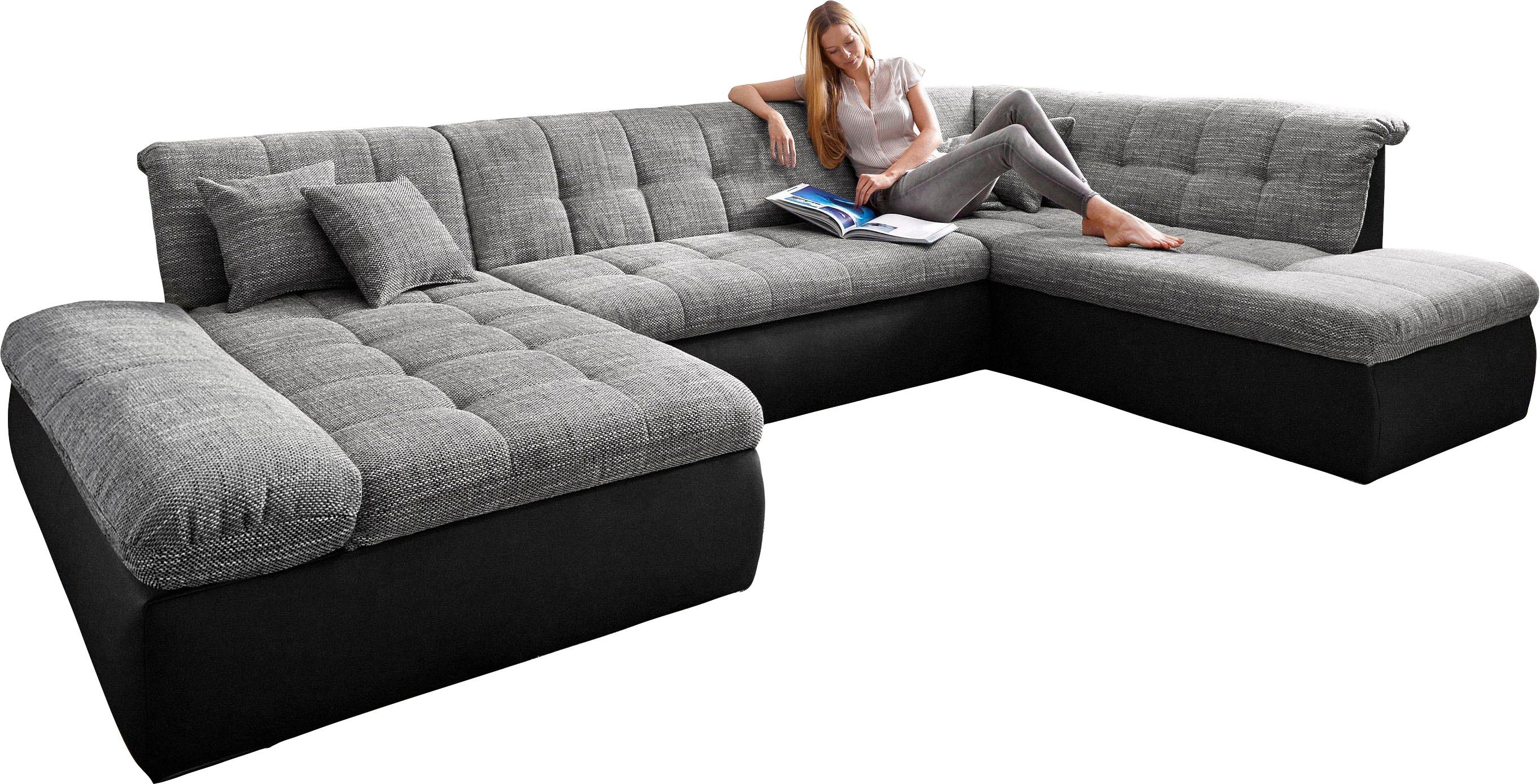 DOMO collection Wohnlandschaft MORIC 353x216x80 cm, mit viel Platz, U-Form, auch in Cord, im XXL-Format, wahlweise mit Bettfunktion und Armlehnenverstellung – Bild 2 von 5