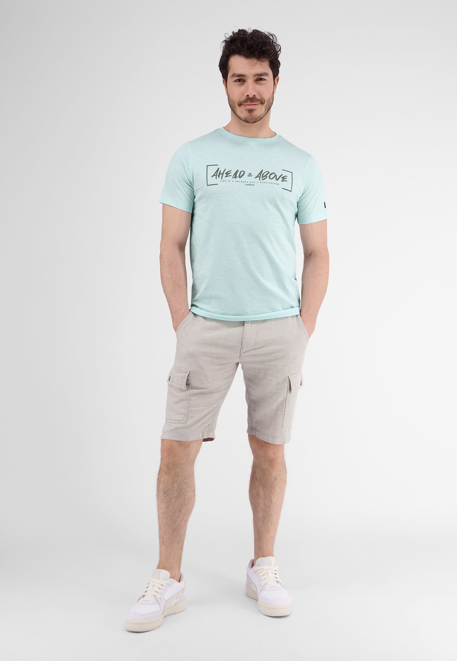 & Above* LERROS TINTED *Ahead T-Shirt AQUA LERROS T-Shirt