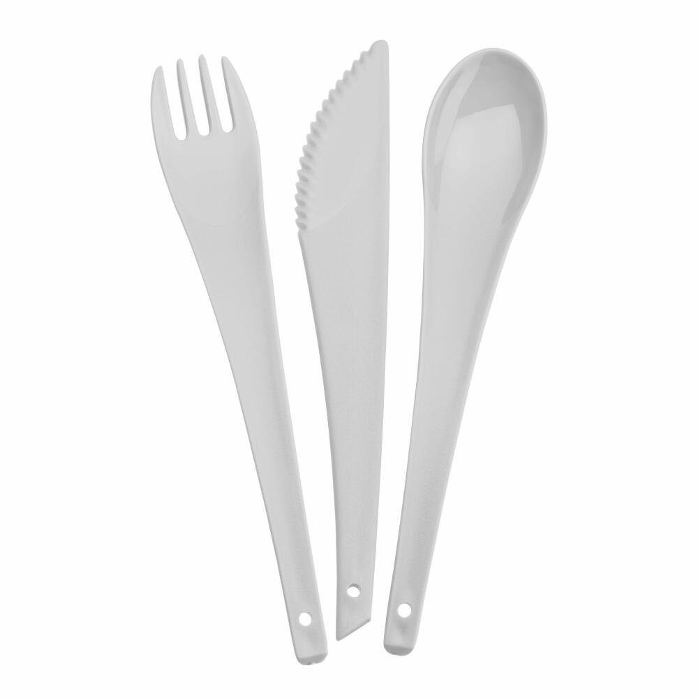 KOZIOL Besteck-Set Rio 3-tlg. Soft Grey (3-tlg), Kunststoff, ideal für draußen