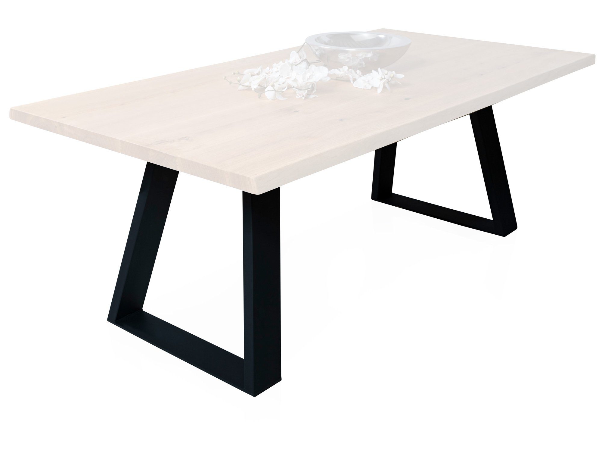 Moebel-Eins Tischgestell, 1 MÜNCHEN Esstische, Gestelle schwarz Material / Kufen Paar Stahl, für
