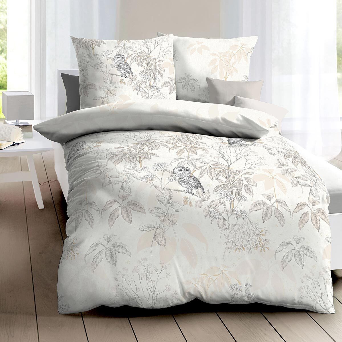 TRAUMSCHLAF Bettwäsche Schneeeule, Biber, 2 teilig, wunderbar kuschelige Bi günstig online kaufen