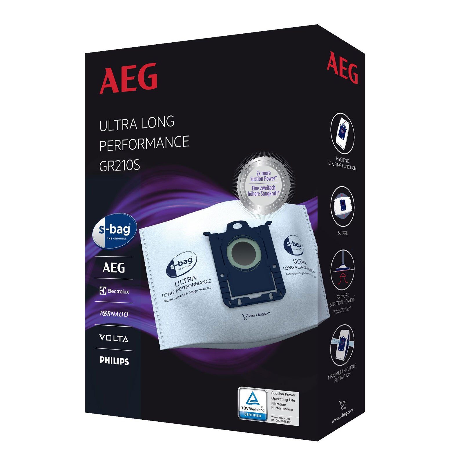 AEG Staubsaugerbeutel AEG GR210S S-bag Ultra Long Staubsaugerbeutel