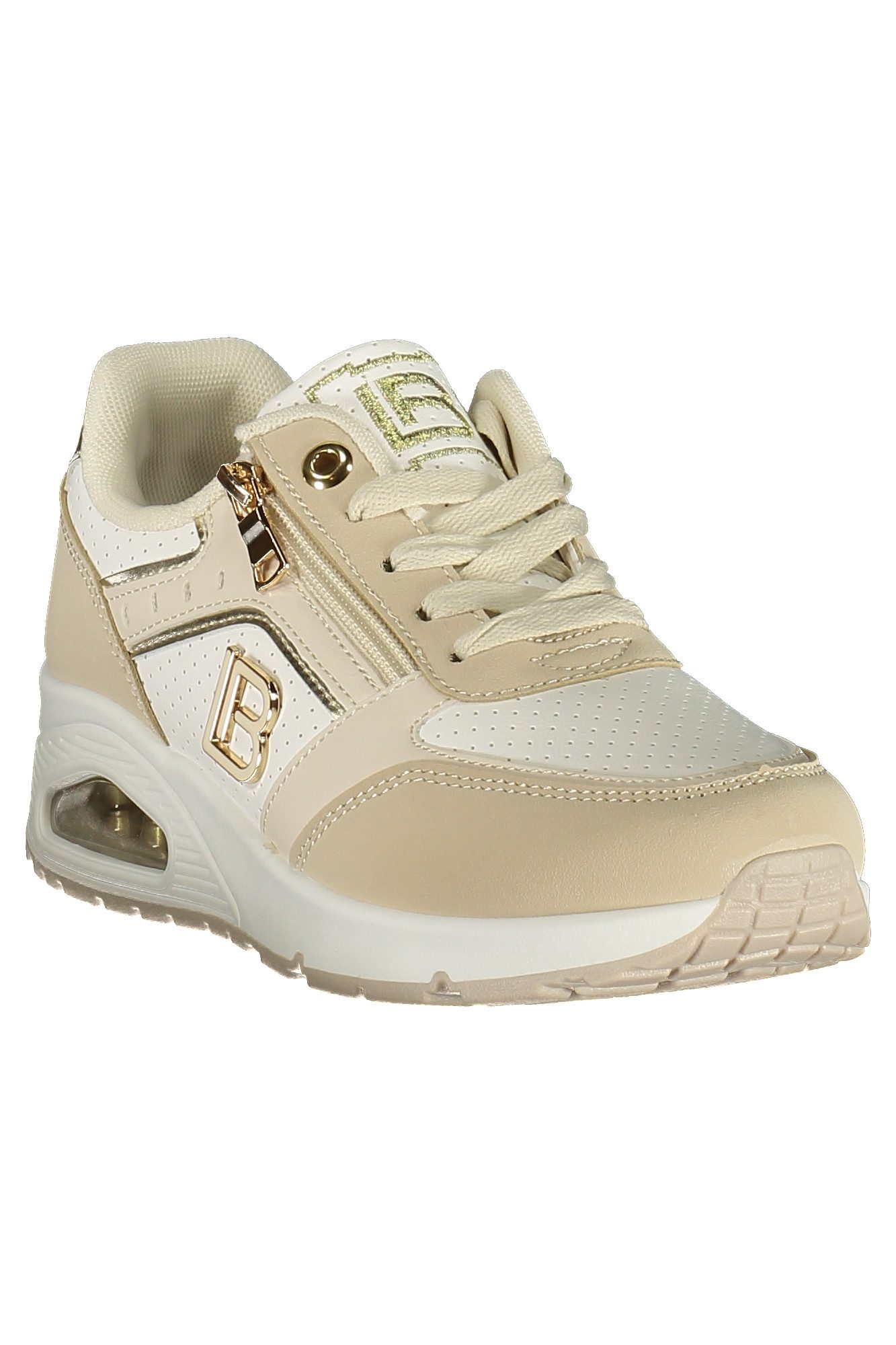Laura Biagiotti Sneaker Beige Damensportschuhe mit Reißverschluss &