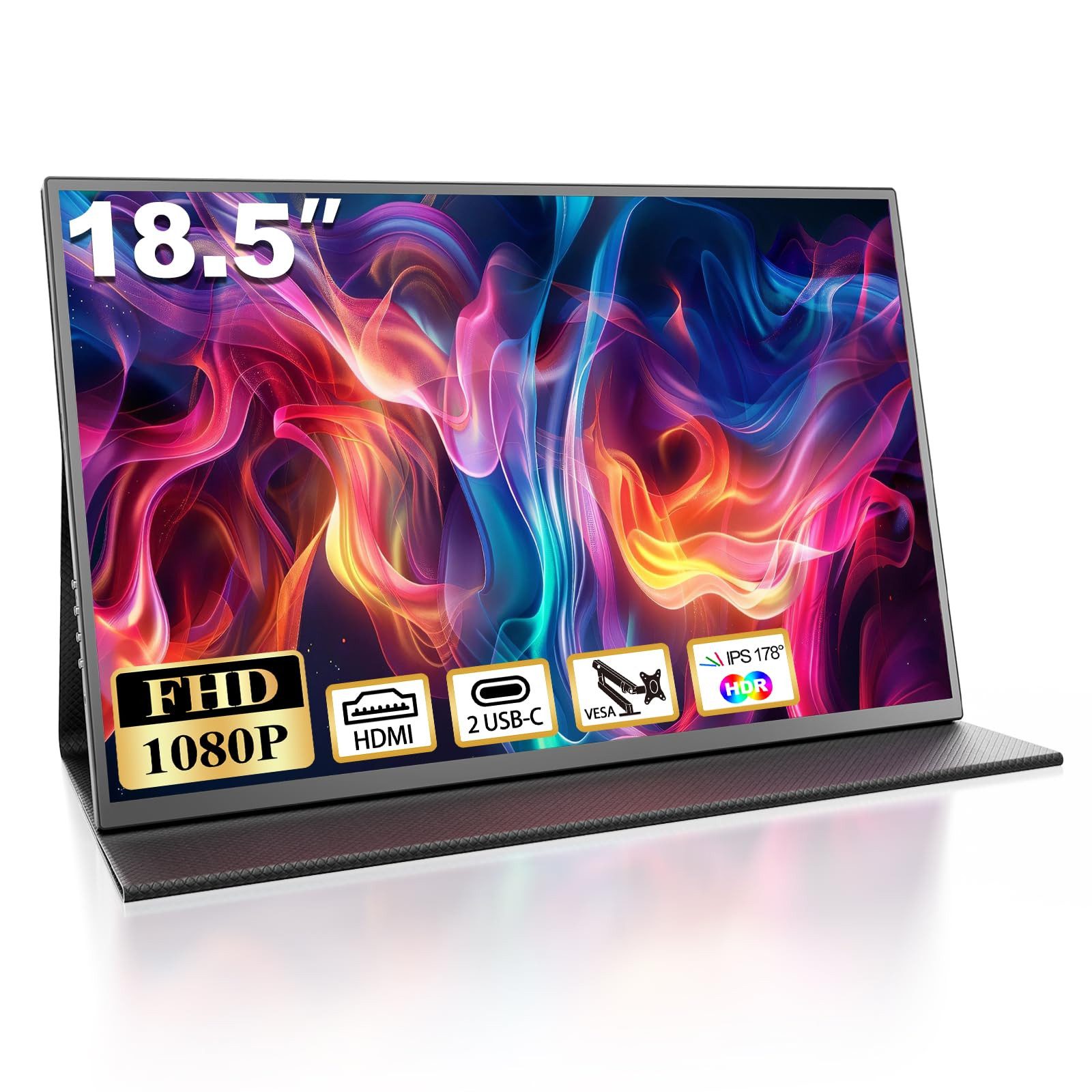 YI Tragbarer Monitor für Laptop, 1080P, USB C, HDMI Portabler Monitor (47 cm/18.5 ", 1920 x 1080 px, FHD, 3 ms Reaktionszeit, 120 Hz)